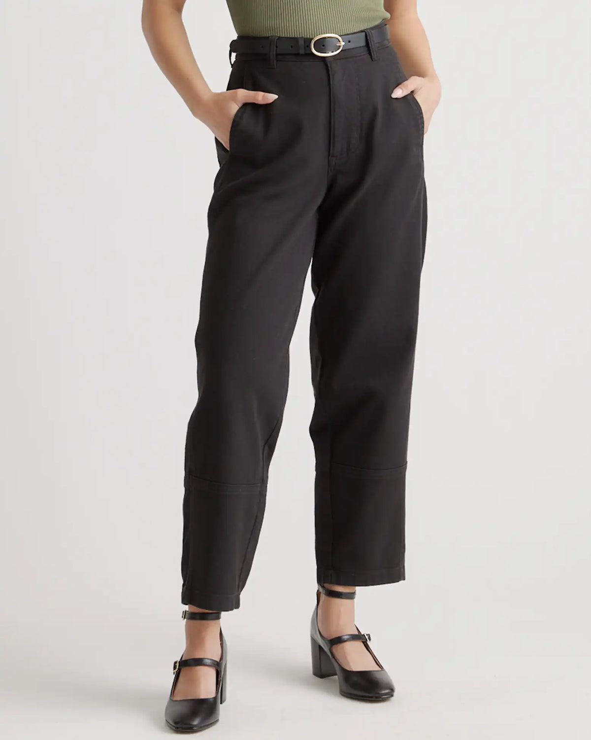 Organic Stretch Cotton Twill Barrel Pants