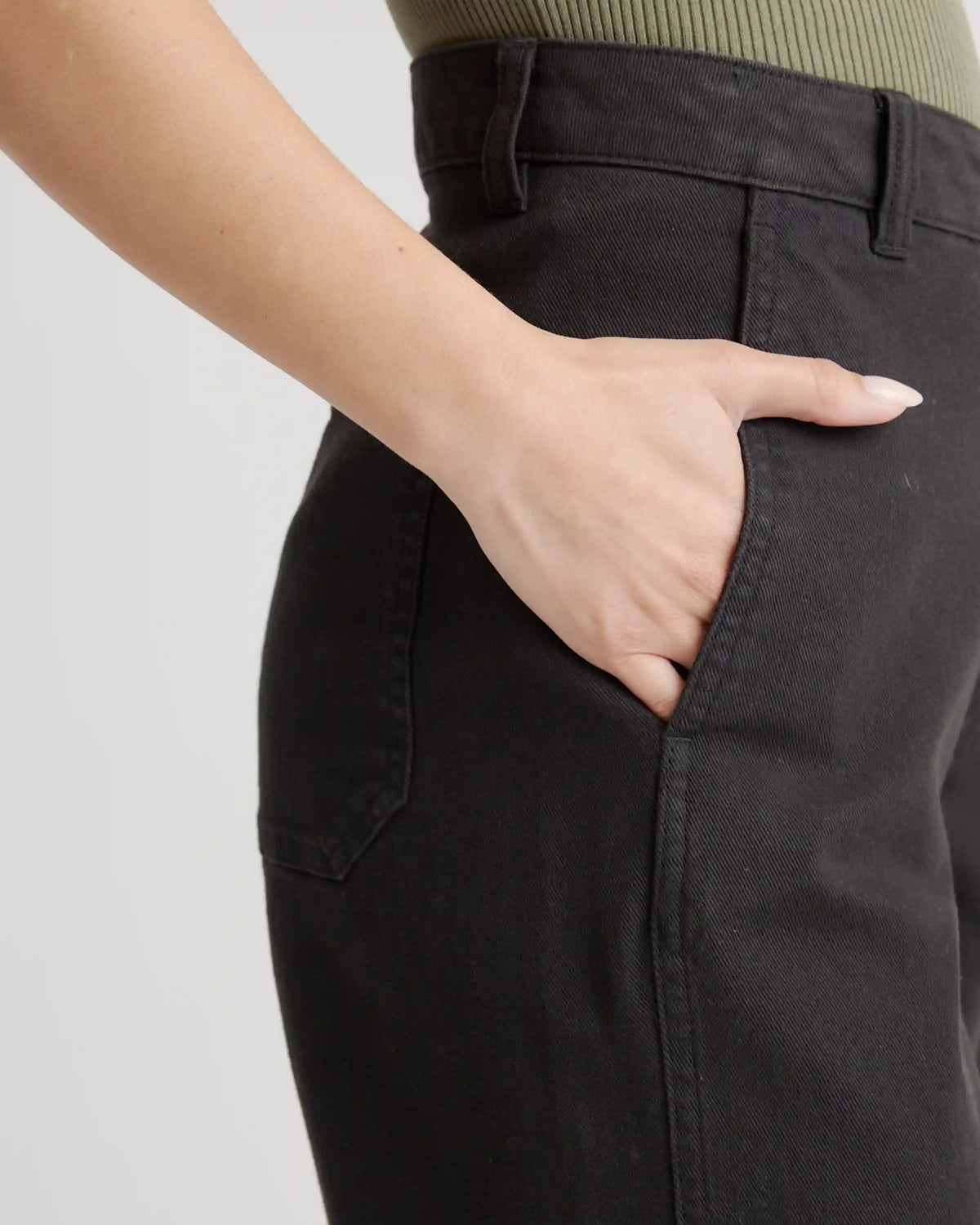 Organic Stretch Cotton Twill Barrel Pants