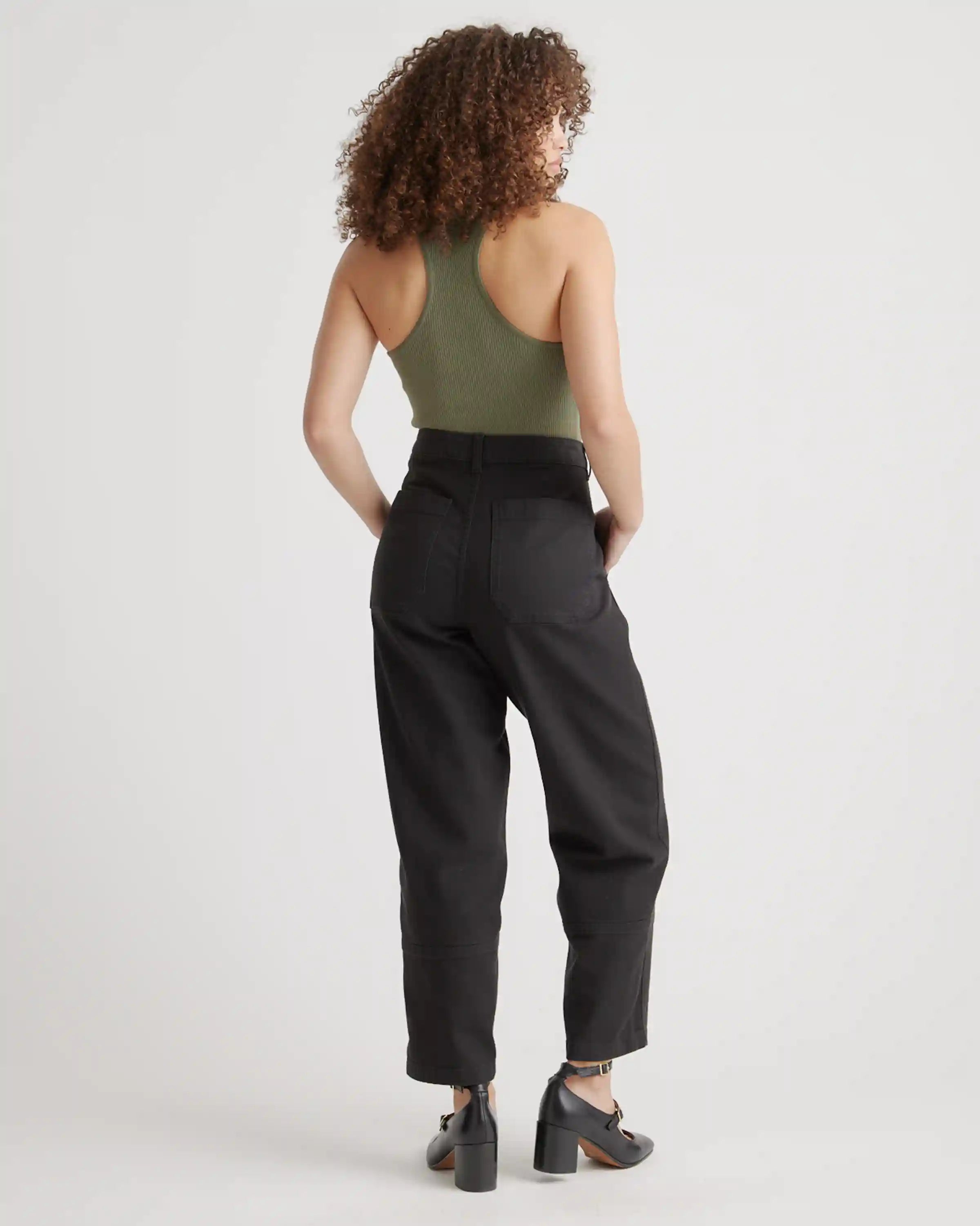 Organic Stretch Cotton Twill Barrel Pants