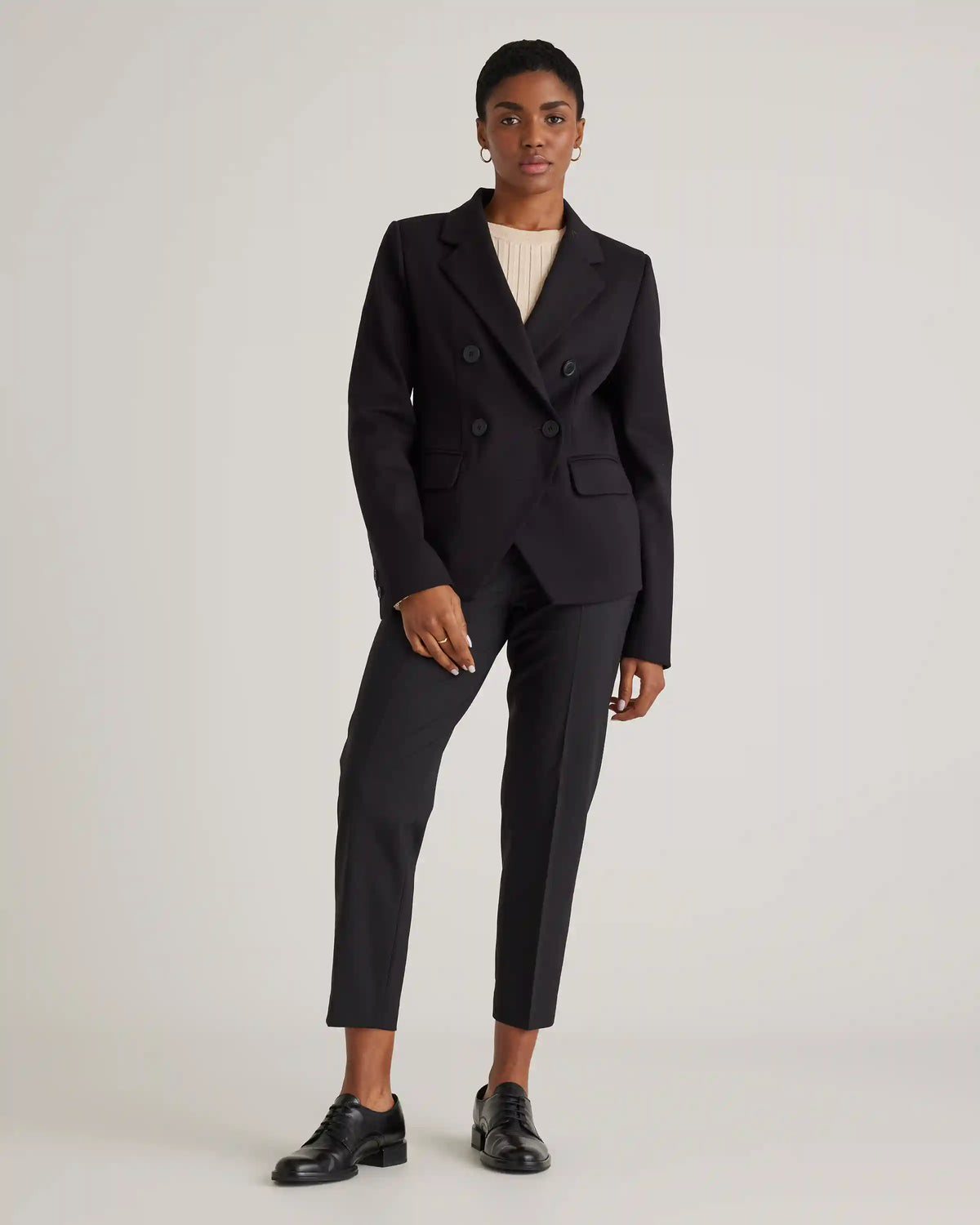Italian Wool Slim Leg Ankle Pants