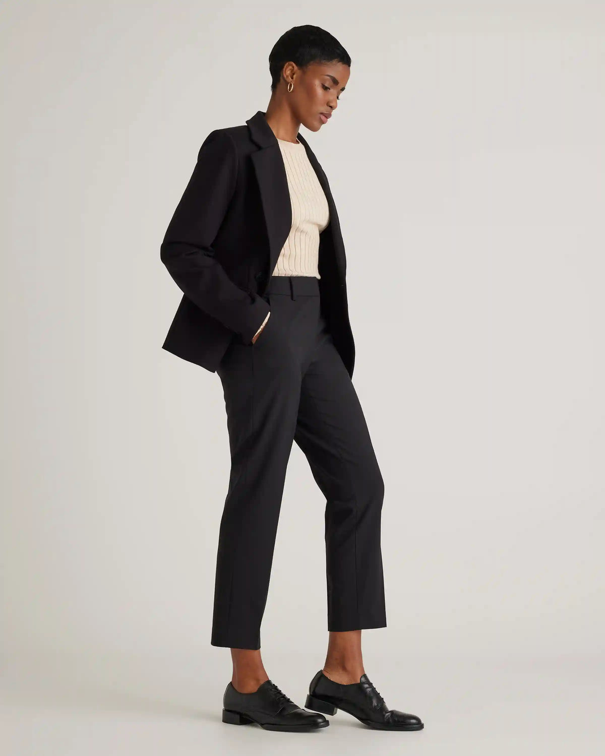 Italian Wool Slim Leg Ankle Pants