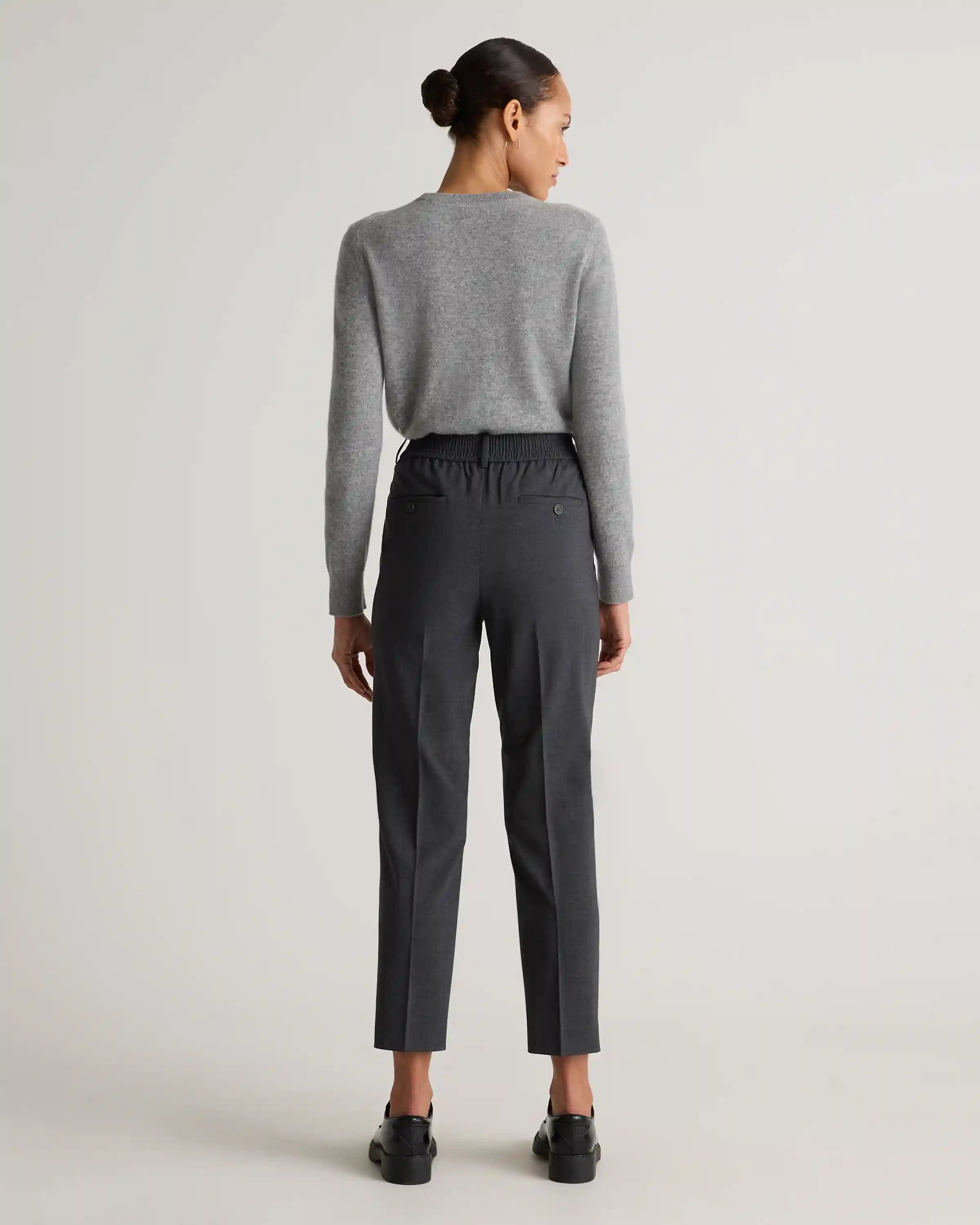 Italian Wool Slim Leg Ankle Pants