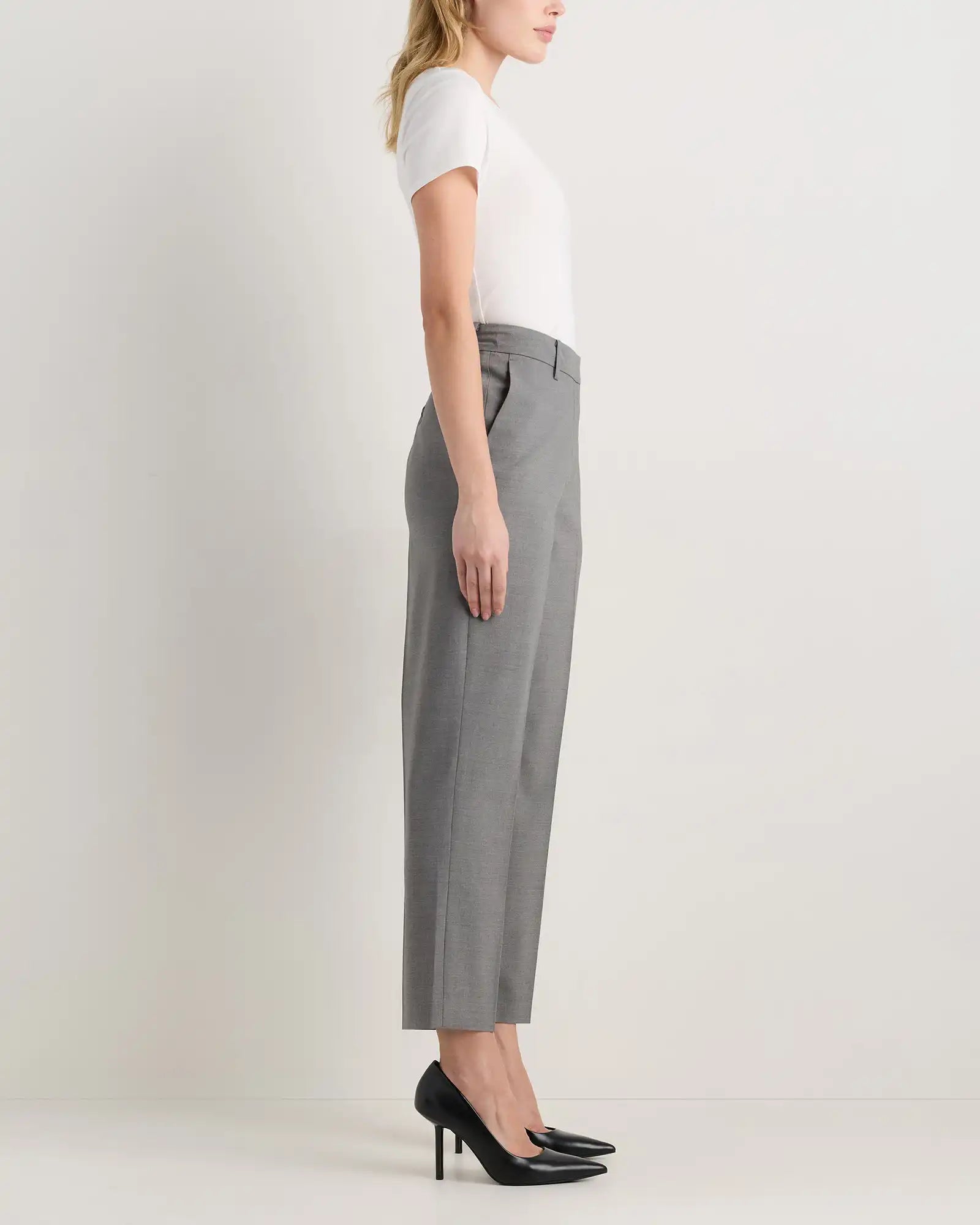 Italian Wool Slim Leg Ankle Pants