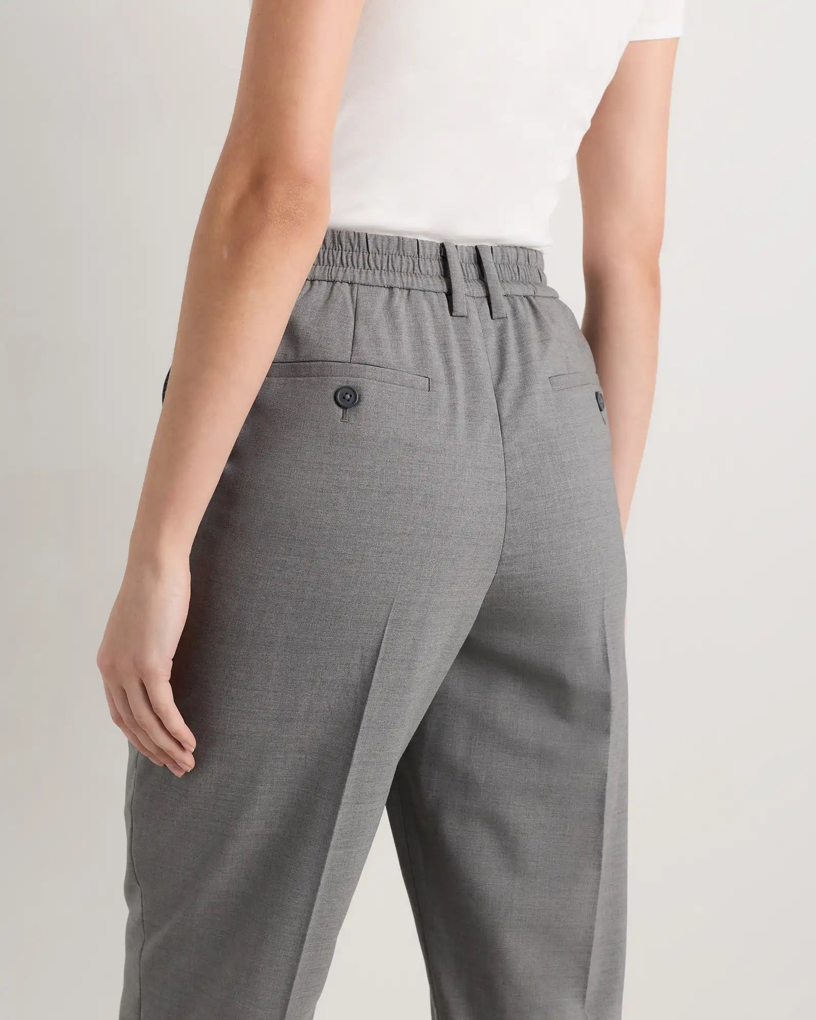 Italian Wool Slim Leg Ankle Pants