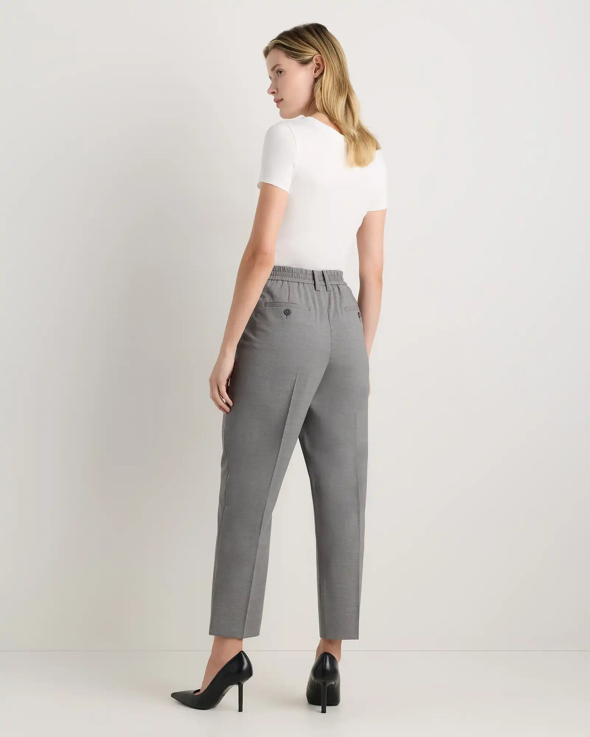 Italian Wool Slim Leg Ankle Pants