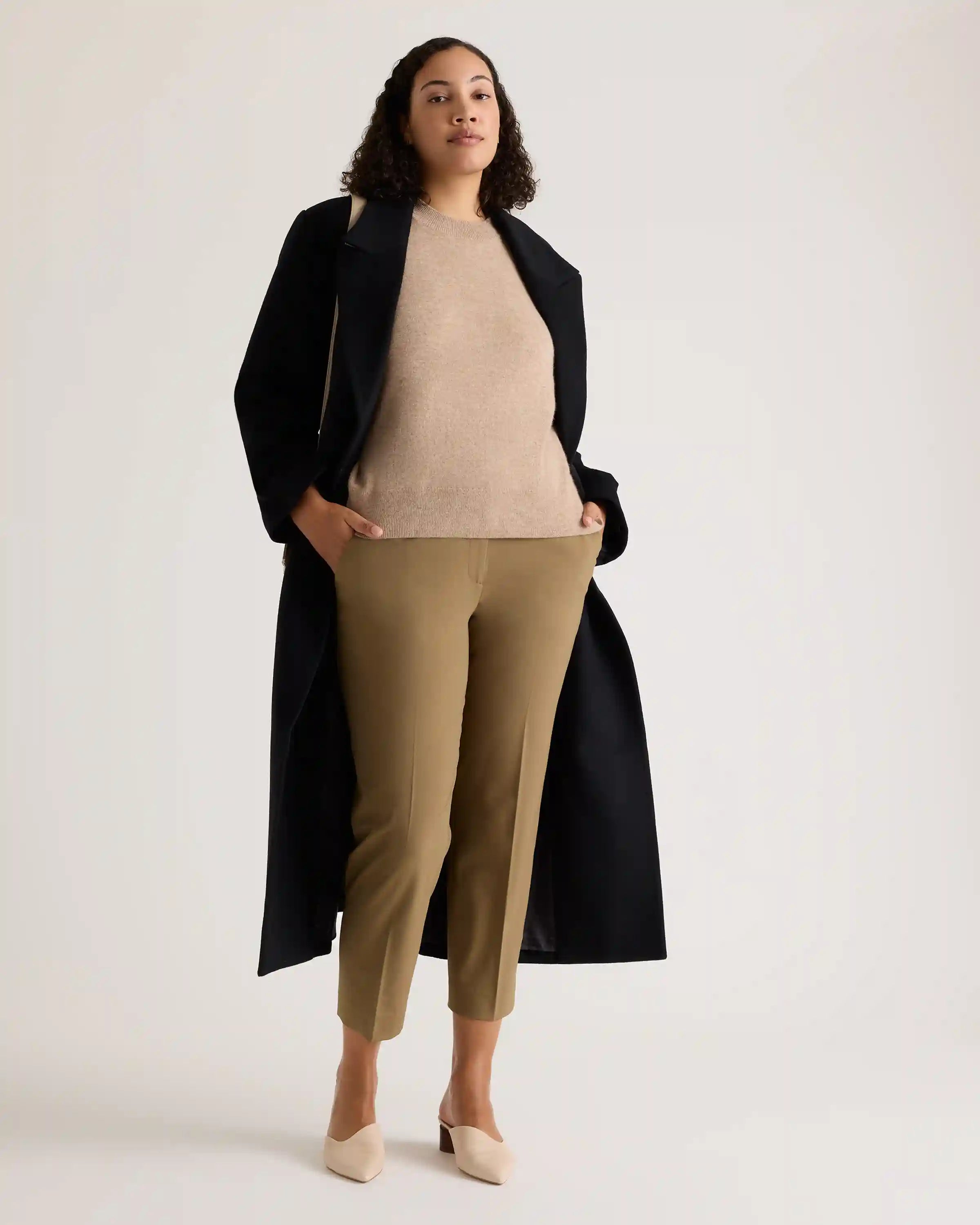 Italian Wool Slim Leg Ankle Pants