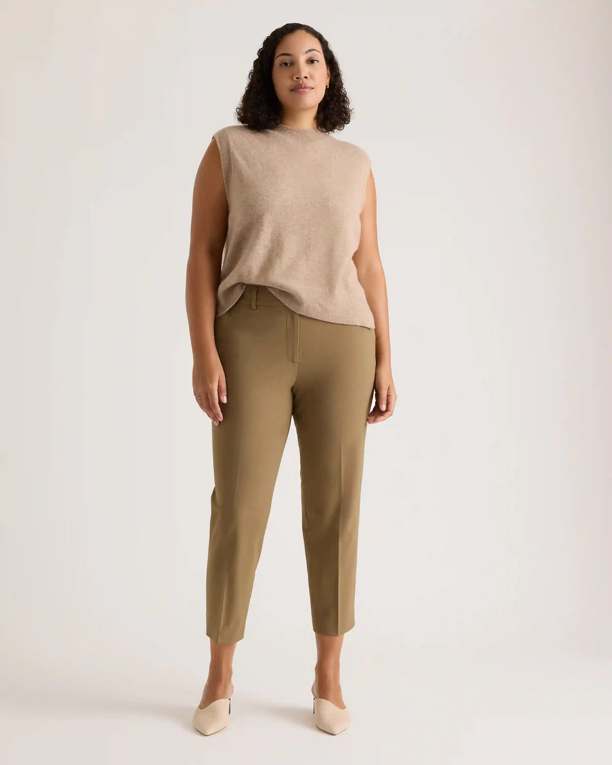Italian Wool Slim Leg Ankle Pants