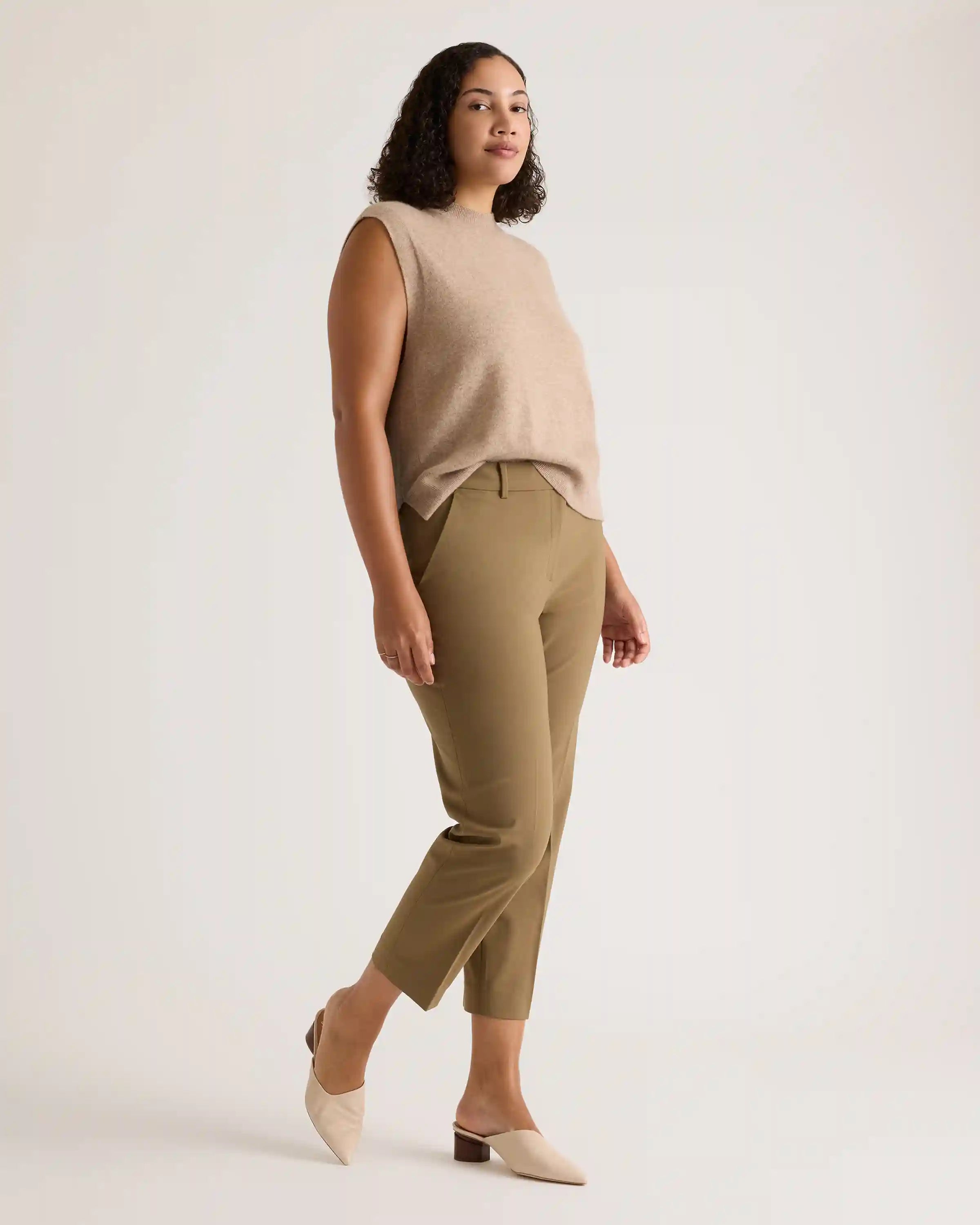 Italian Wool Slim Leg Ankle Pants