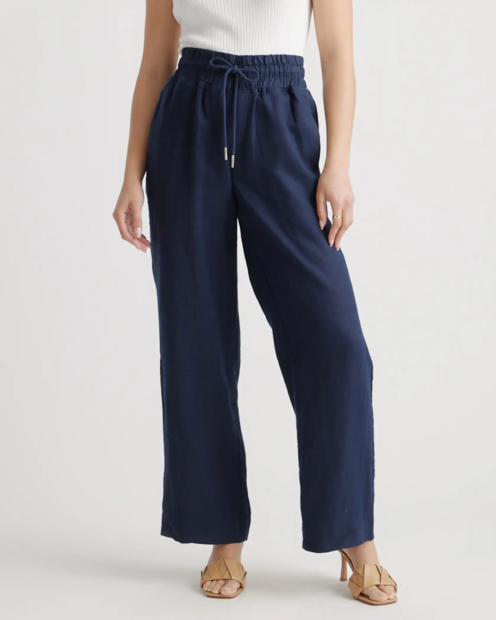 100% European Linen Wide Leg Pants
