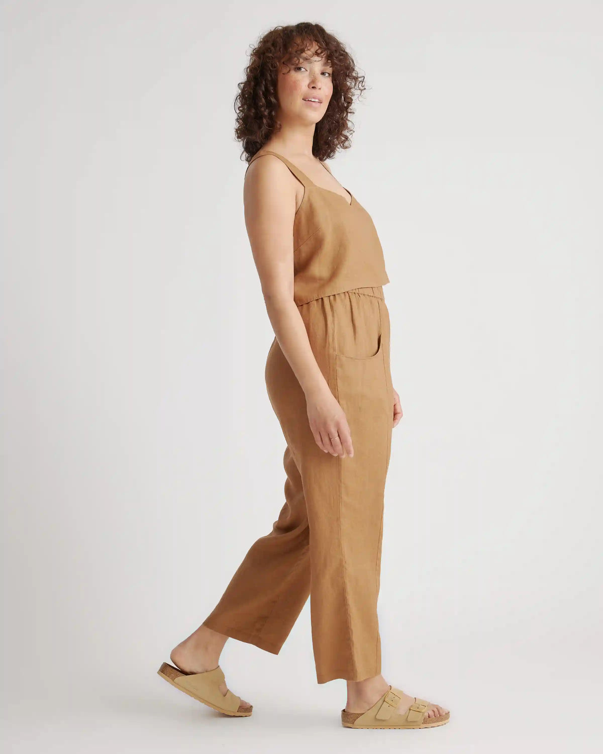 100% European Linen Tapered Ankle Pants