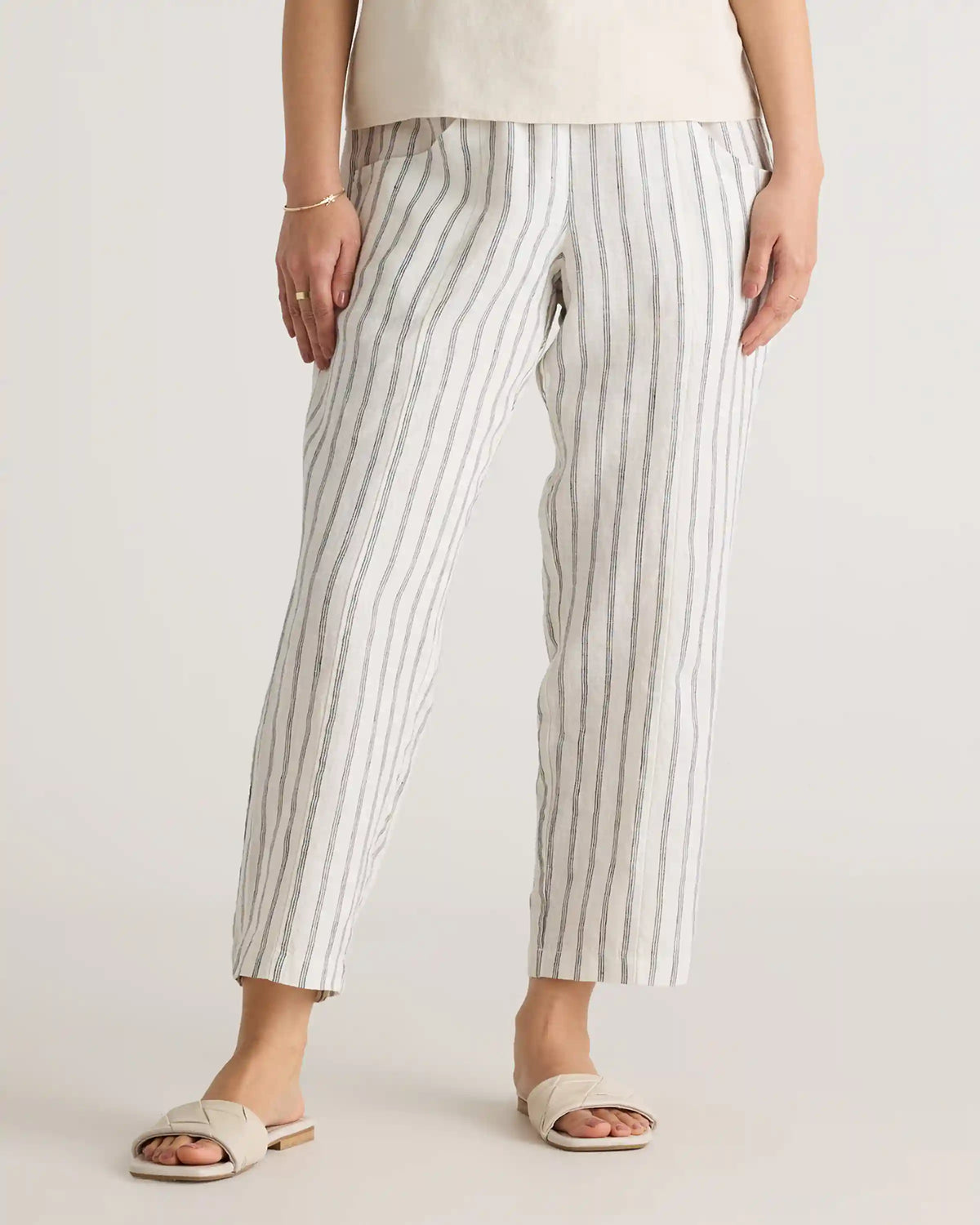 100% European Linen Tapered Ankle Pants