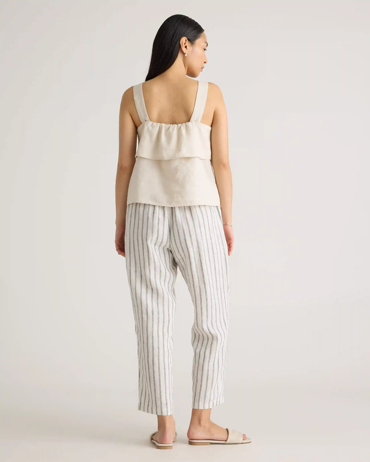 100% European Linen Tapered Ankle Pants