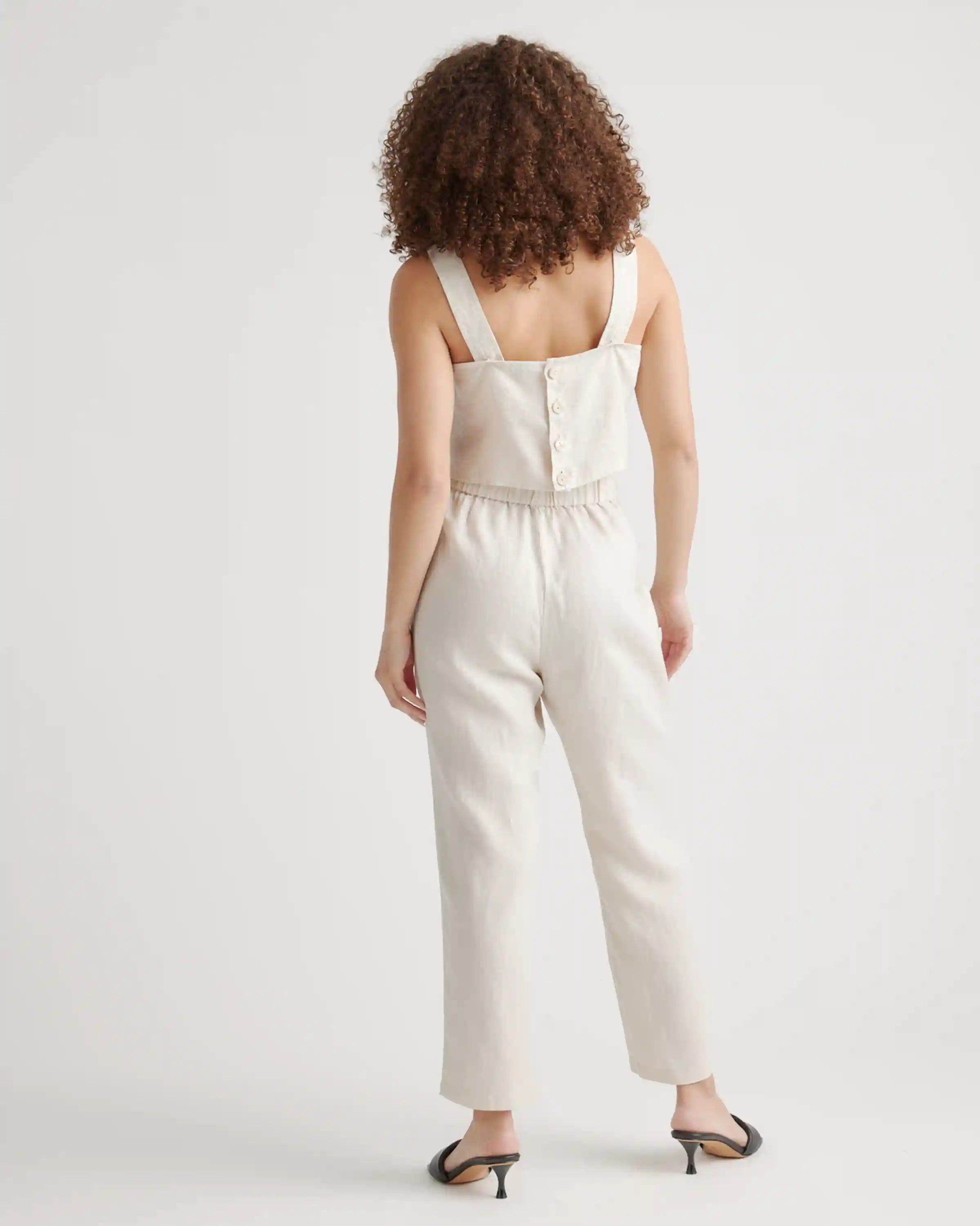 100% European Linen Tapered Ankle Pants