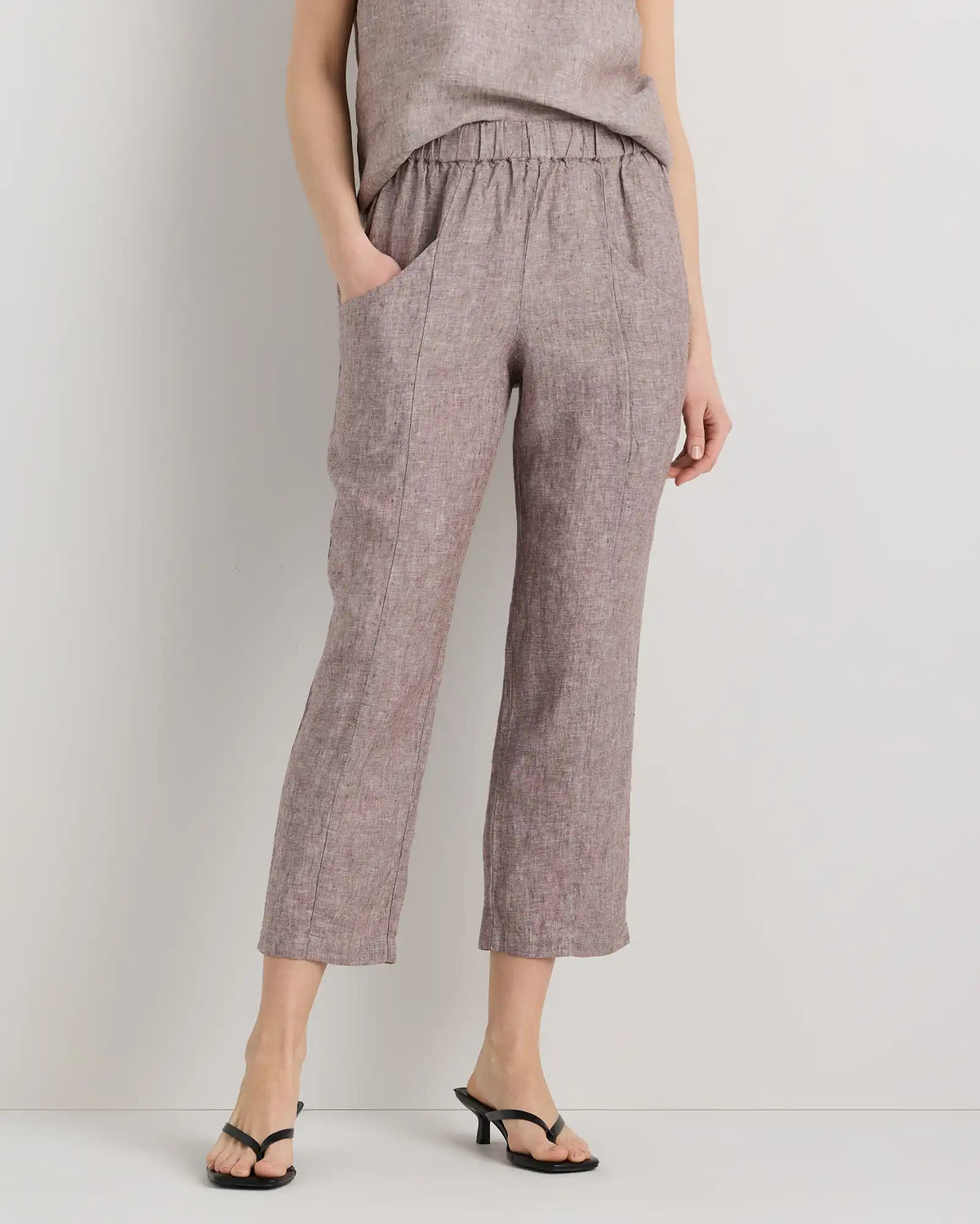 100% European Linen Tapered Ankle Pants