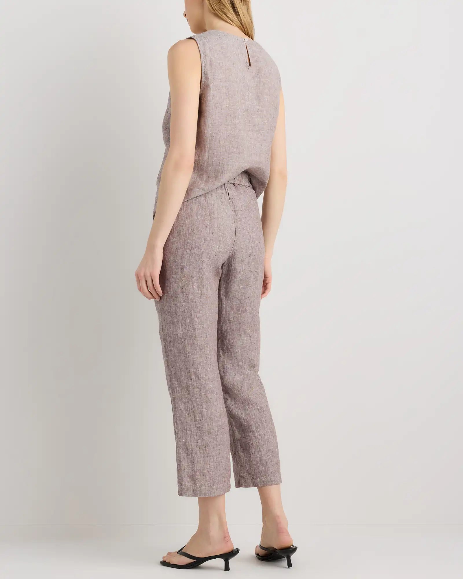 100% European Linen Tapered Ankle Pants