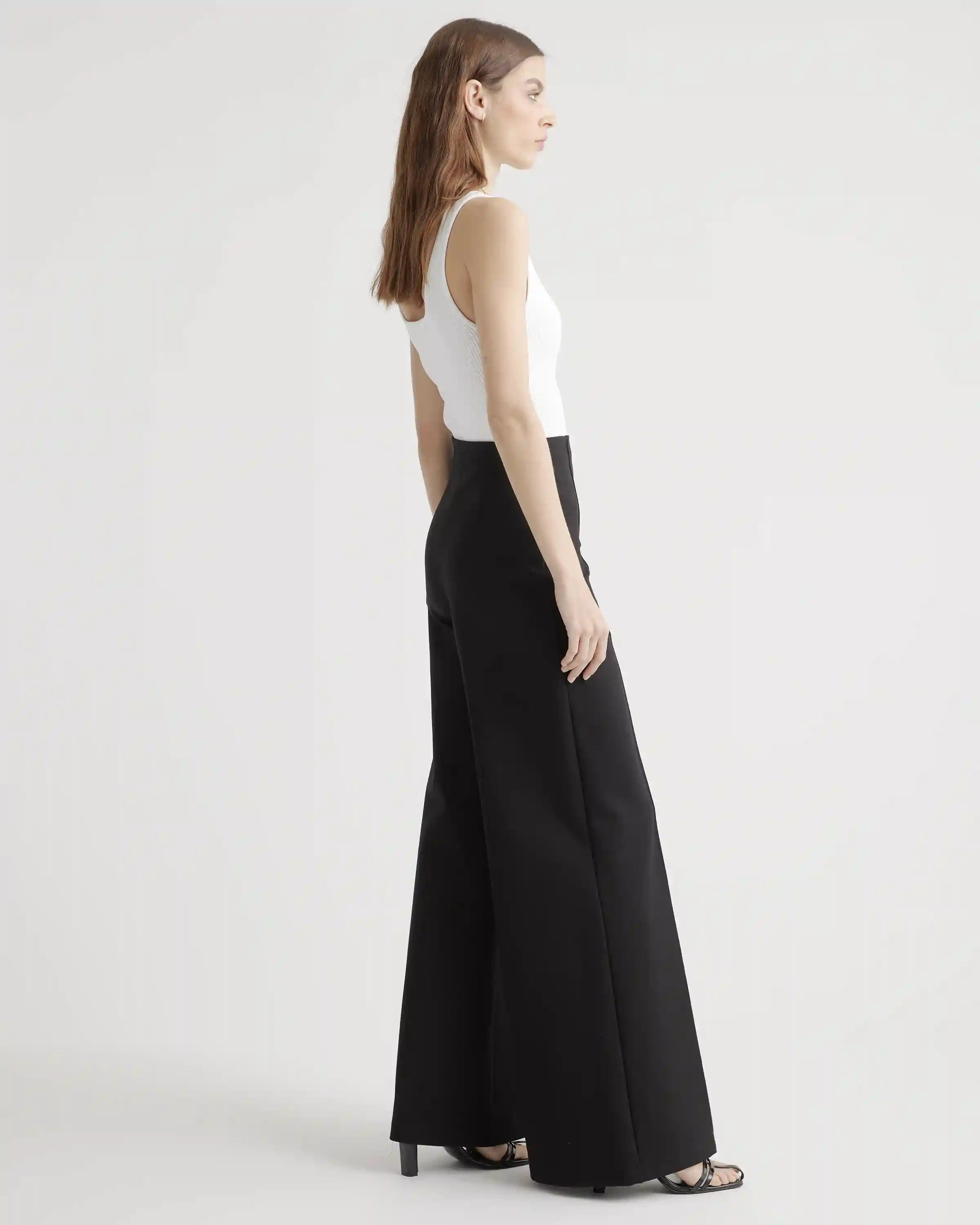 Ultra-Stretch Ponte Super Wide Leg Pants