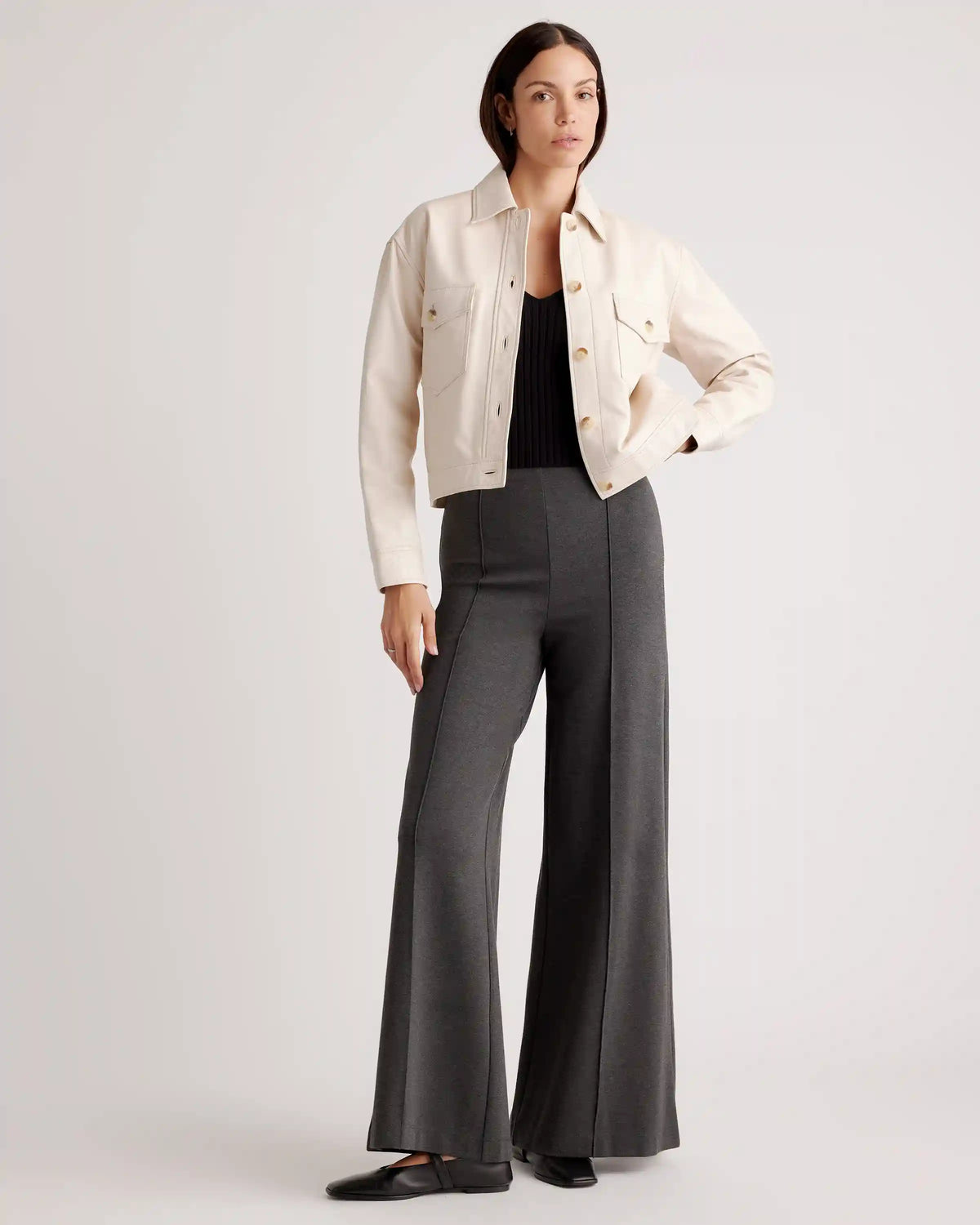 Ultra-Stretch Ponte Super Wide Leg Pants