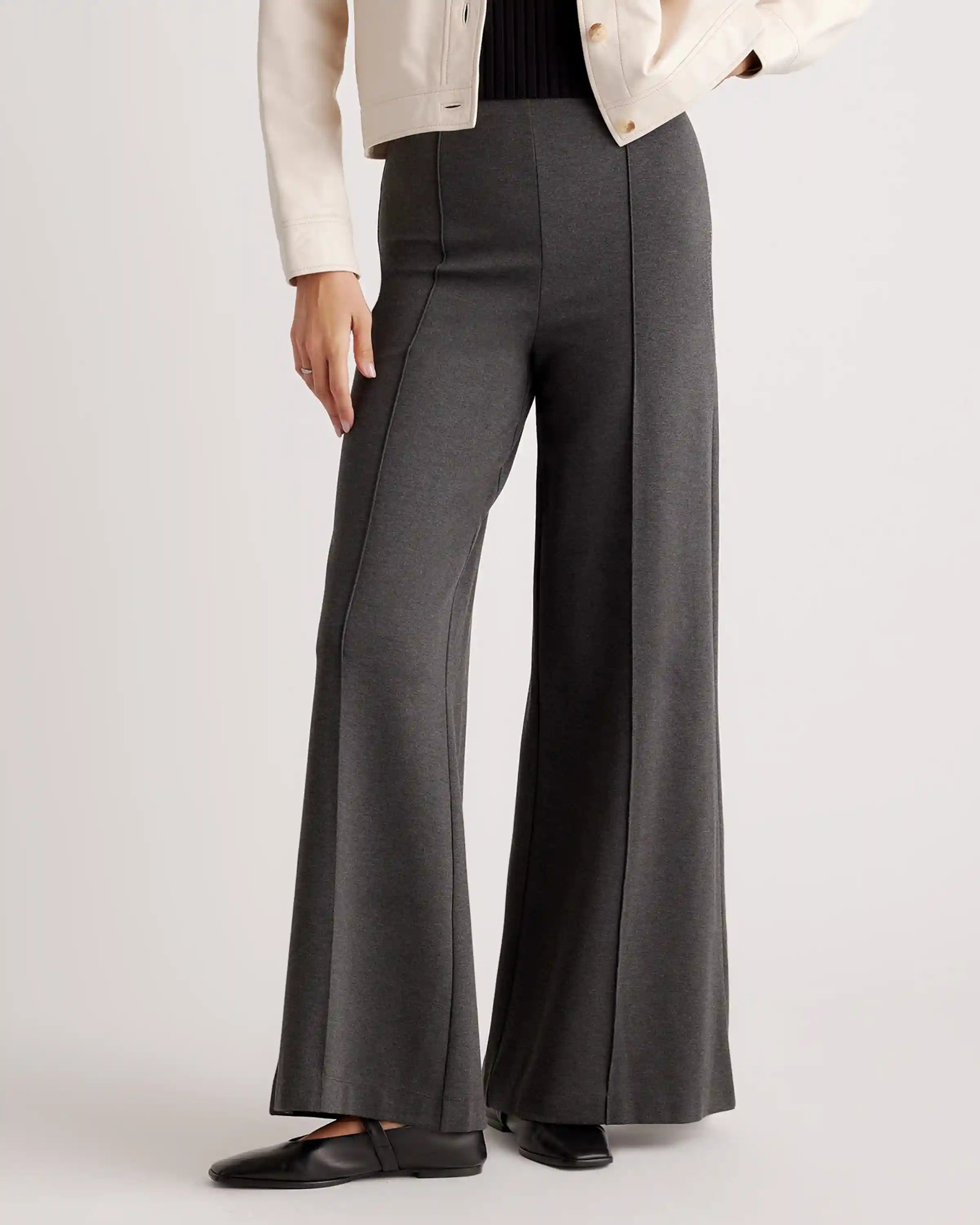Ultra-Stretch Ponte Super Wide Leg Pants