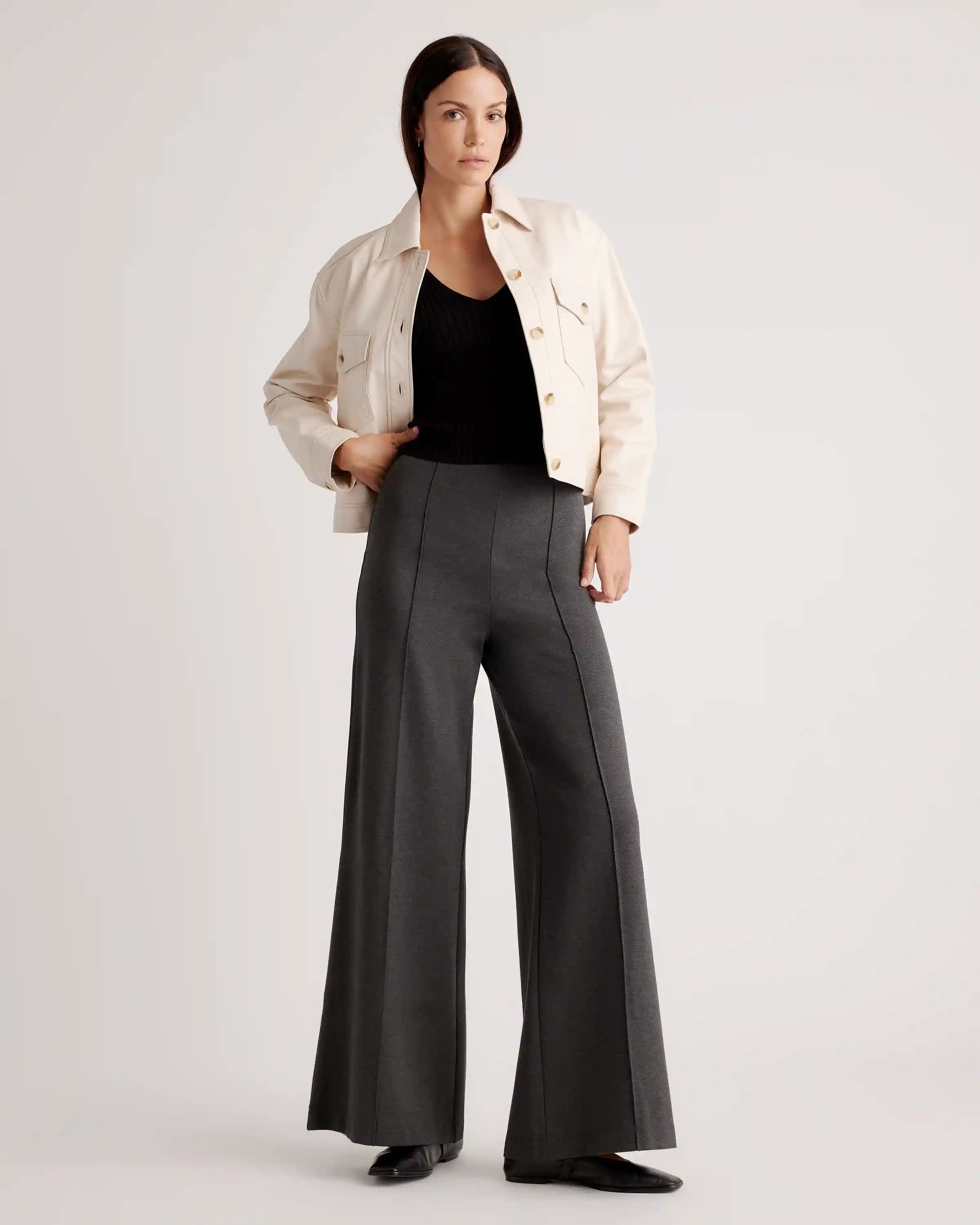 Ultra-Stretch Ponte Super Wide Leg Pants