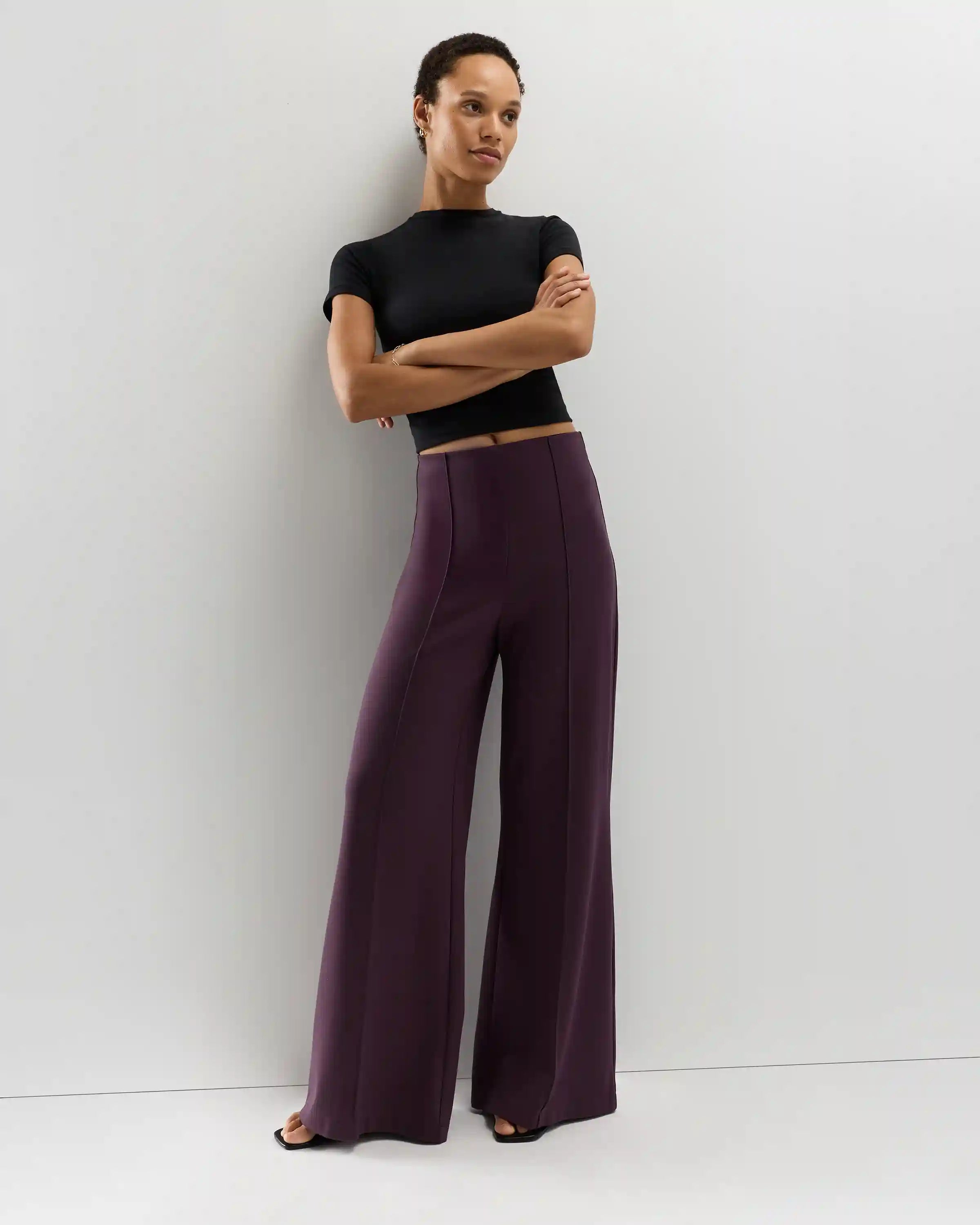 Ultra-Stretch Ponte Super Wide Leg Pants