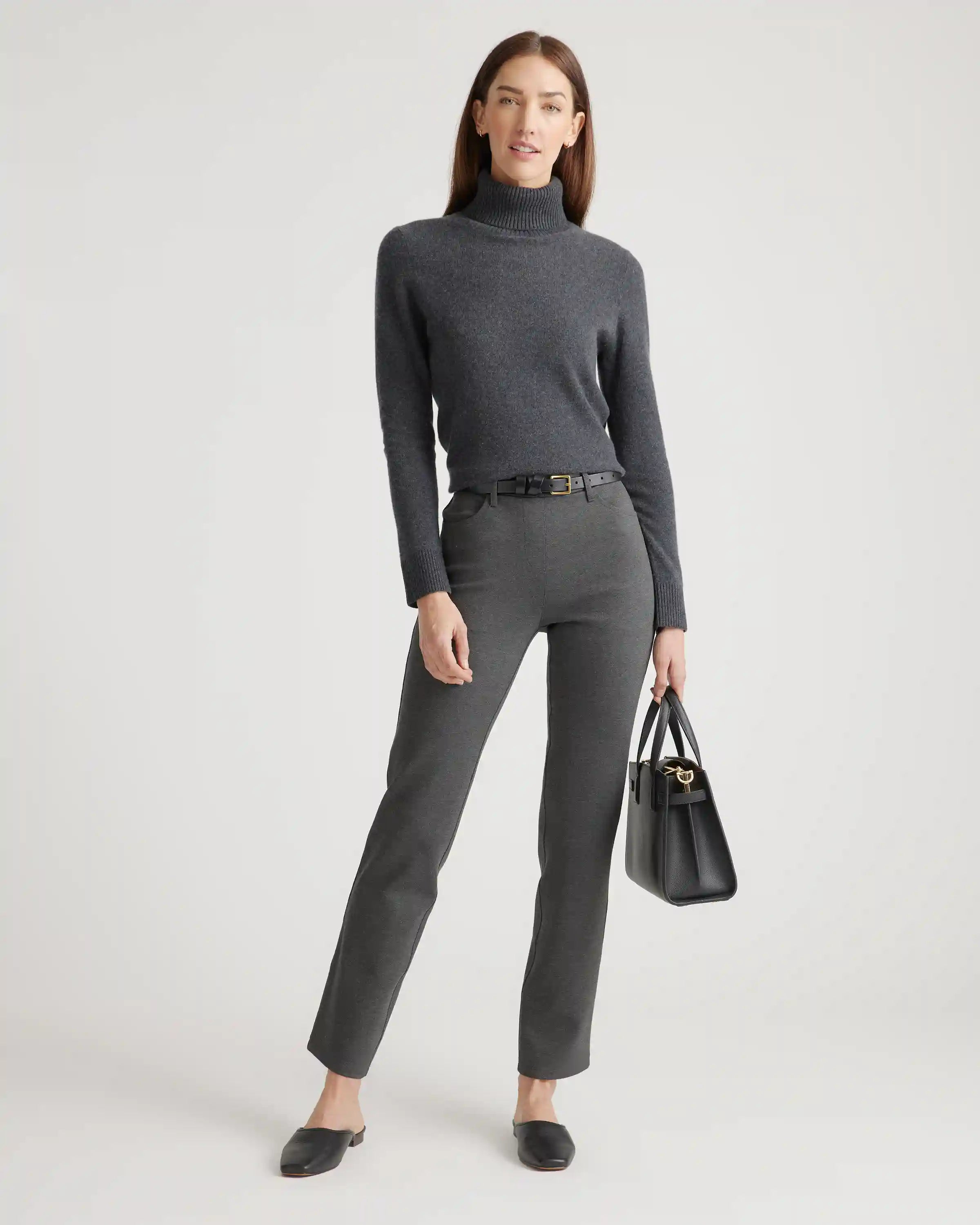 Ultra-Stretch Ponte Straight Leg 4-Pocket Pants