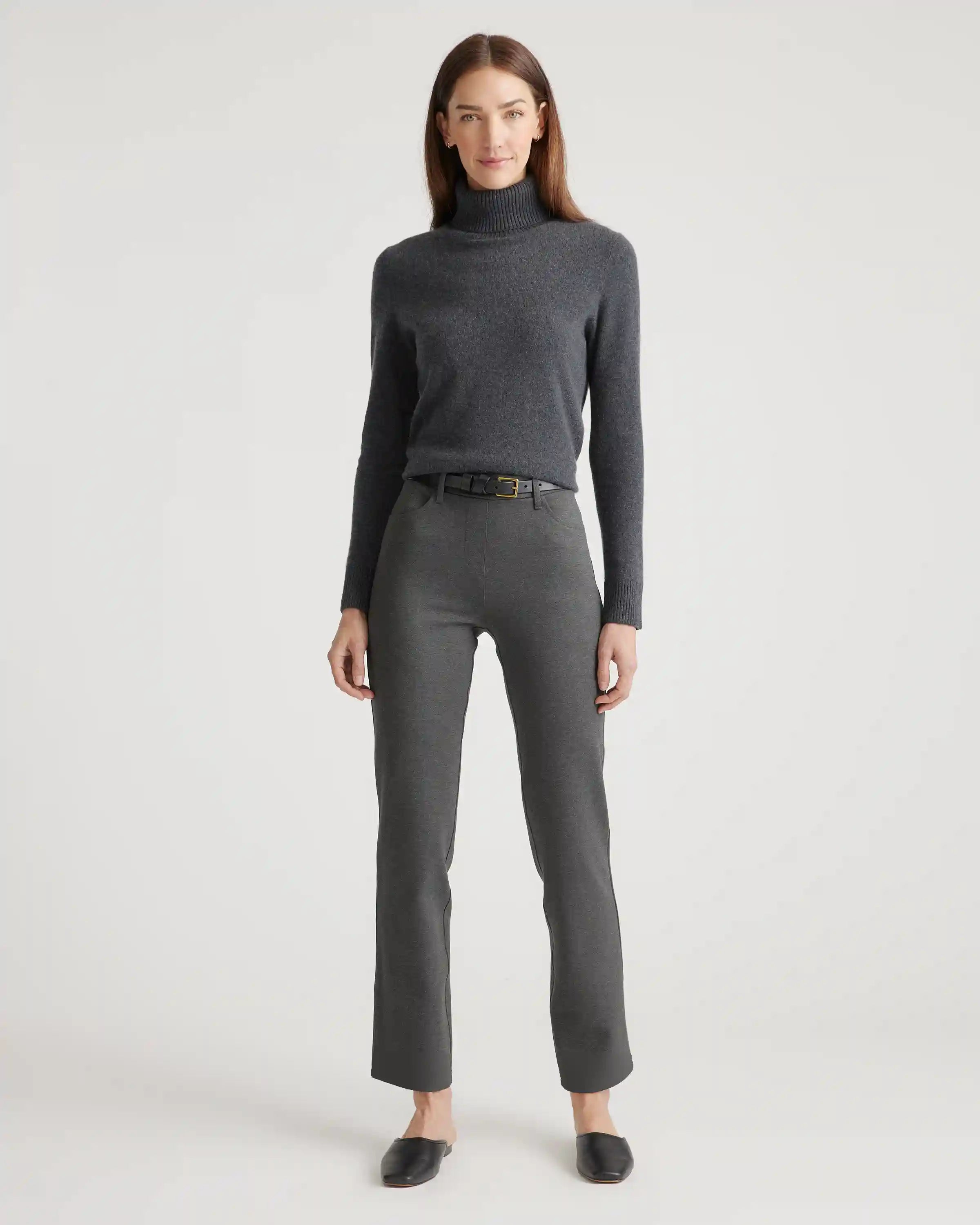 Ultra-Stretch Ponte Straight Leg 4-Pocket Pants