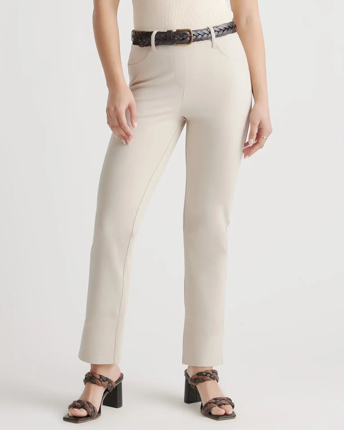 Ultra-Stretch Ponte Straight Leg 4-Pocket Pants