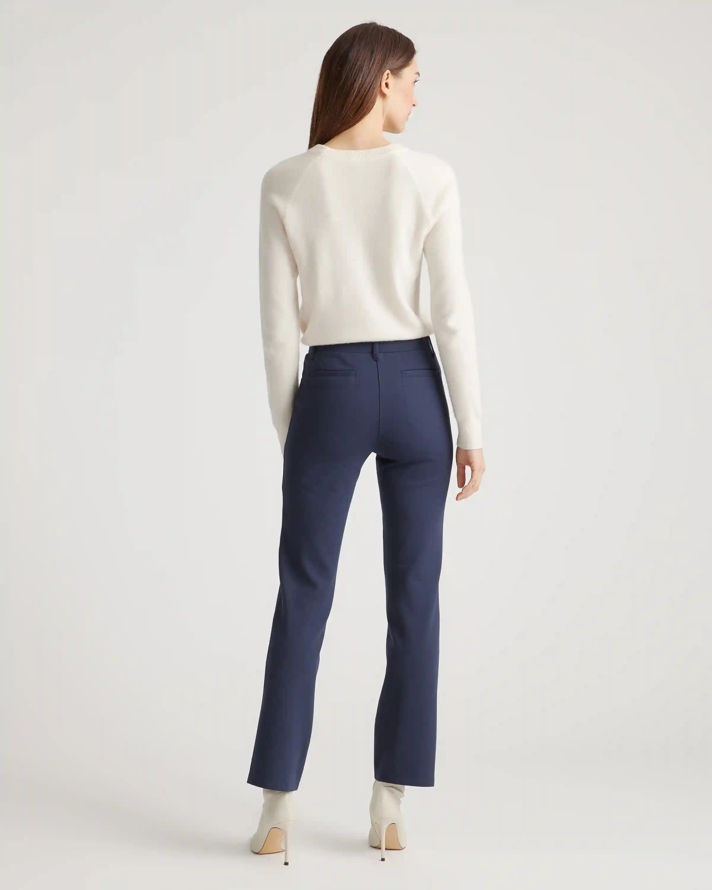 Ultra-Stretch Ponte Straight Leg 4-Pocket Pants