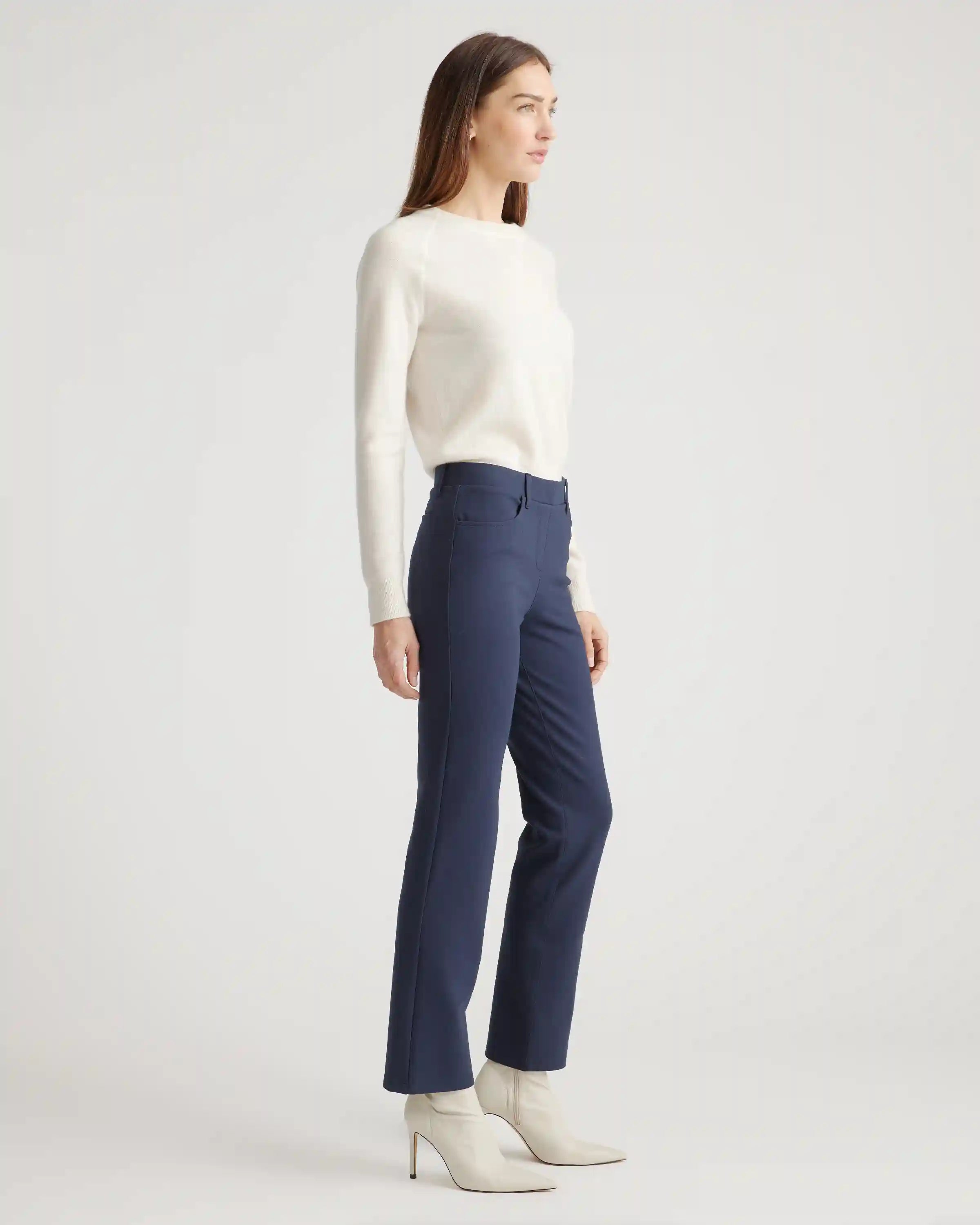 Ultra-Stretch Ponte Straight Leg 4-Pocket Pants
