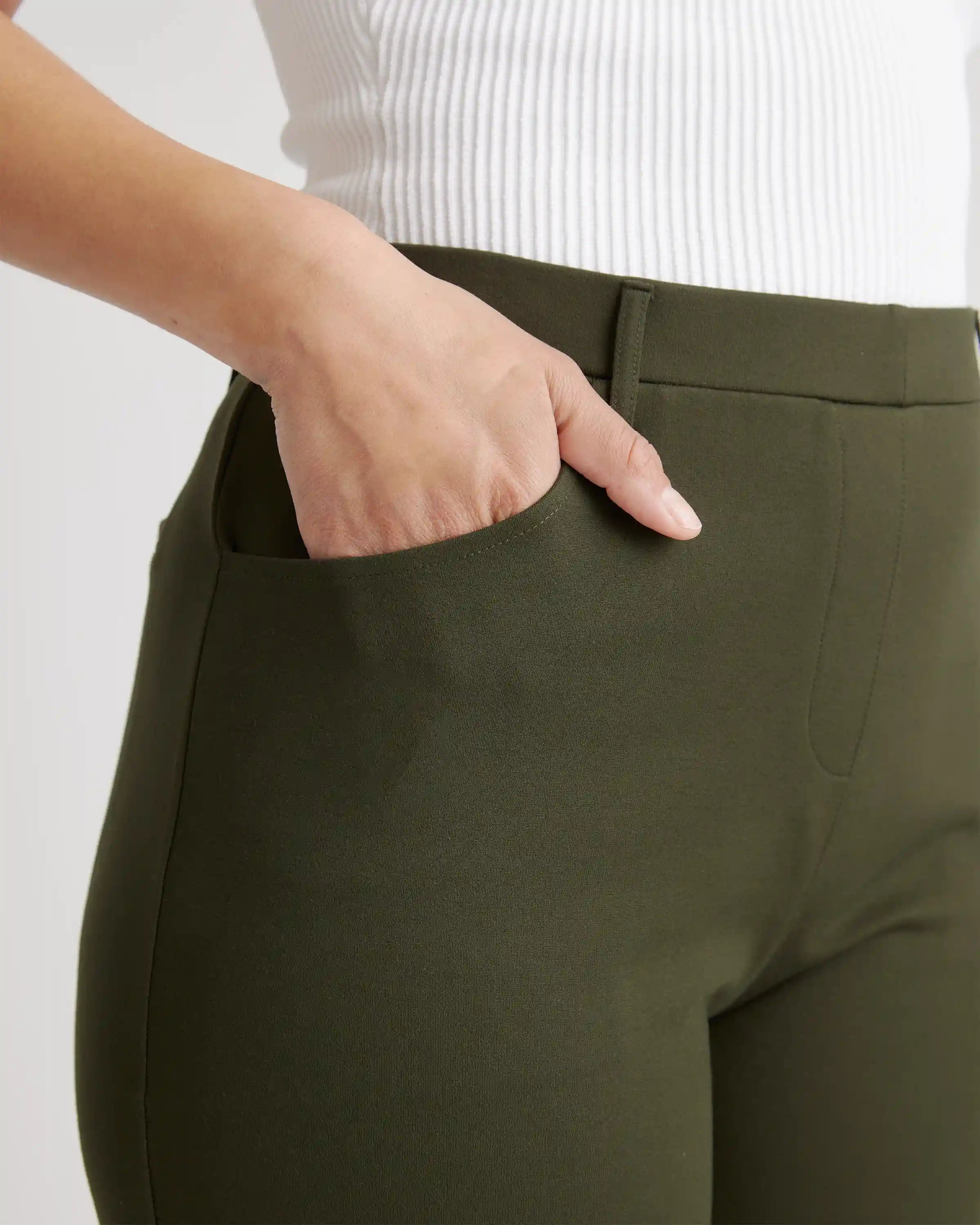 Ultra-Stretch Ponte Straight Leg 4-Pocket Pants