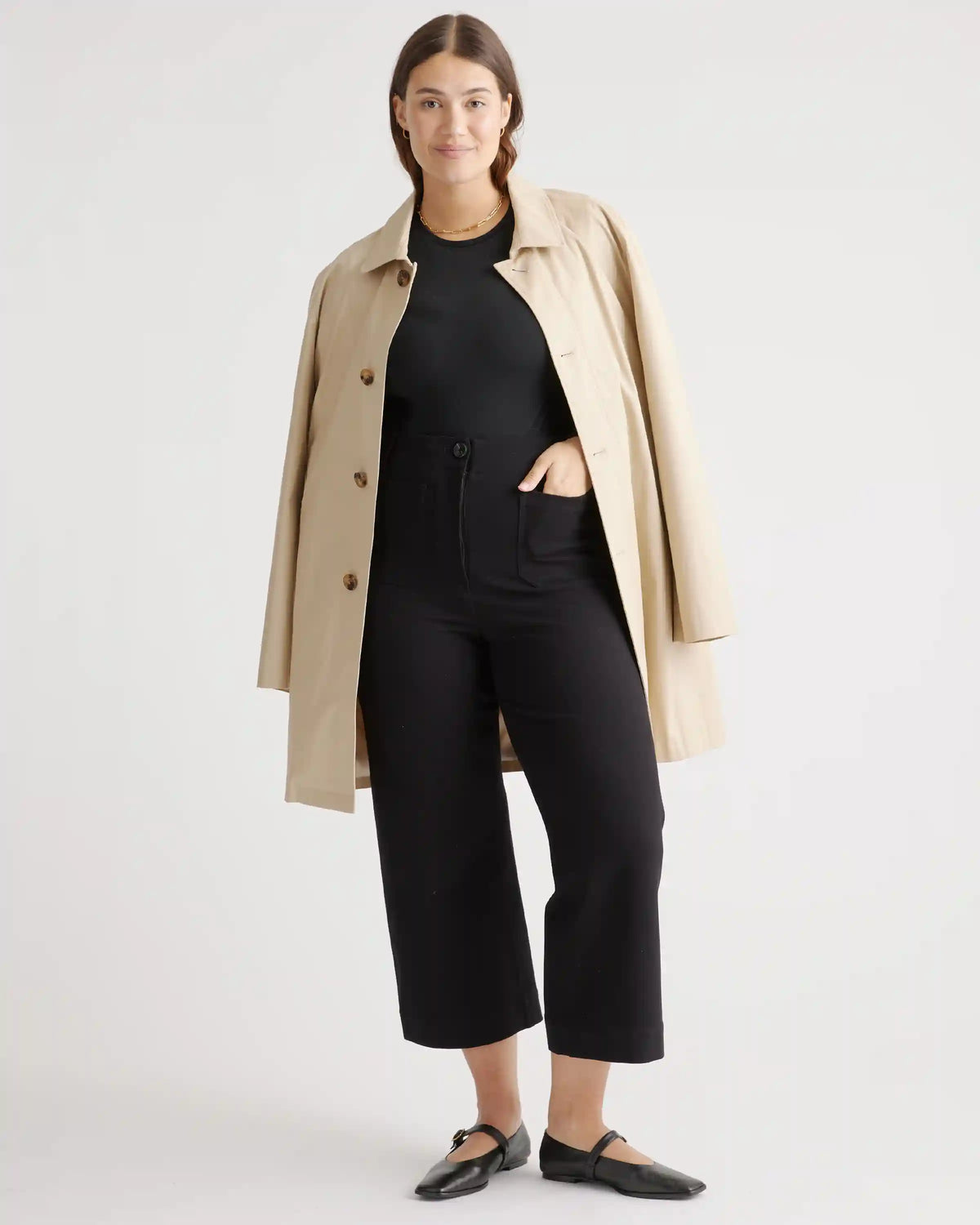 Ultra-Stretch Ponte Cropped Wide Leg Pant