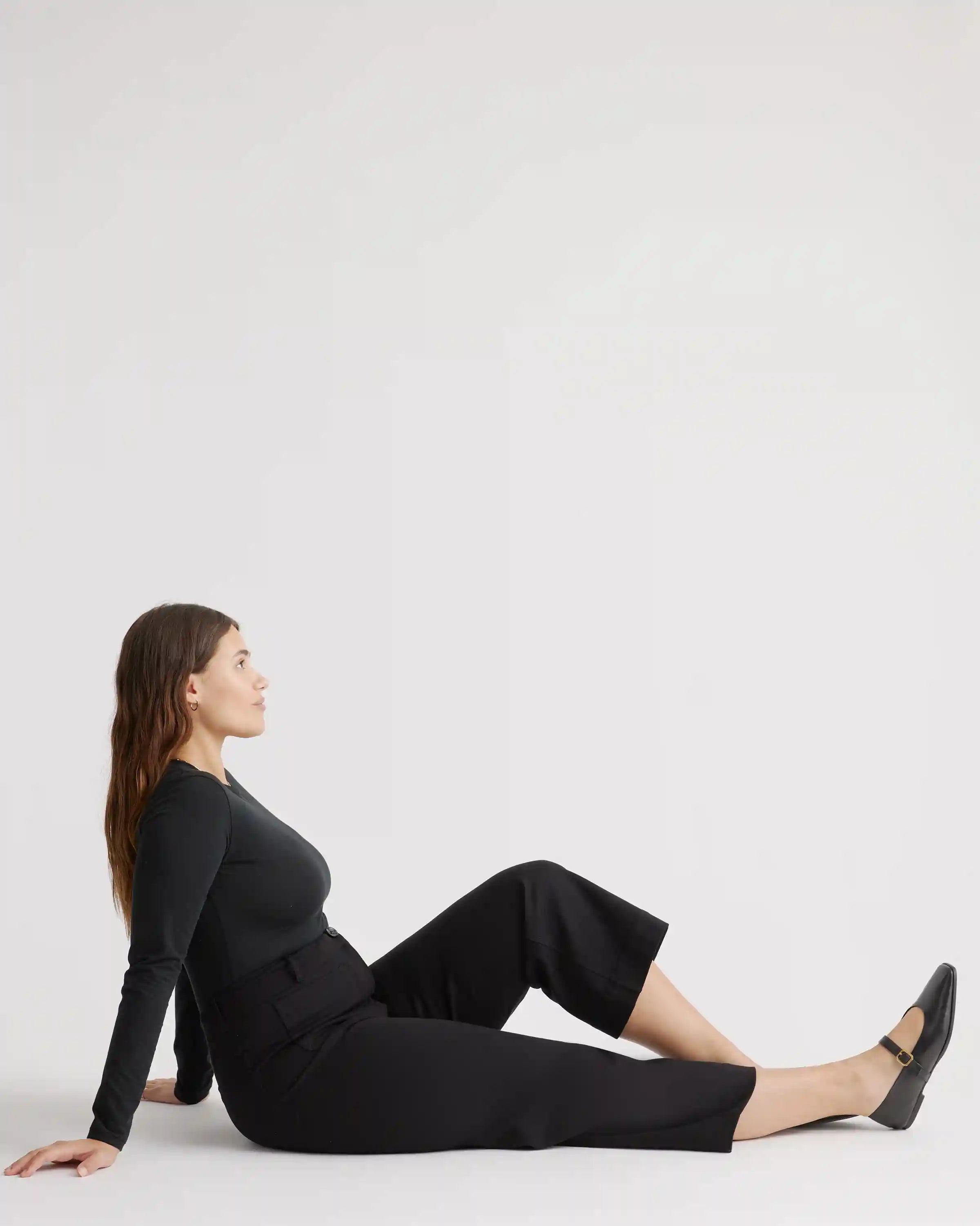 Ultra-Stretch Ponte Cropped Wide Leg Pant