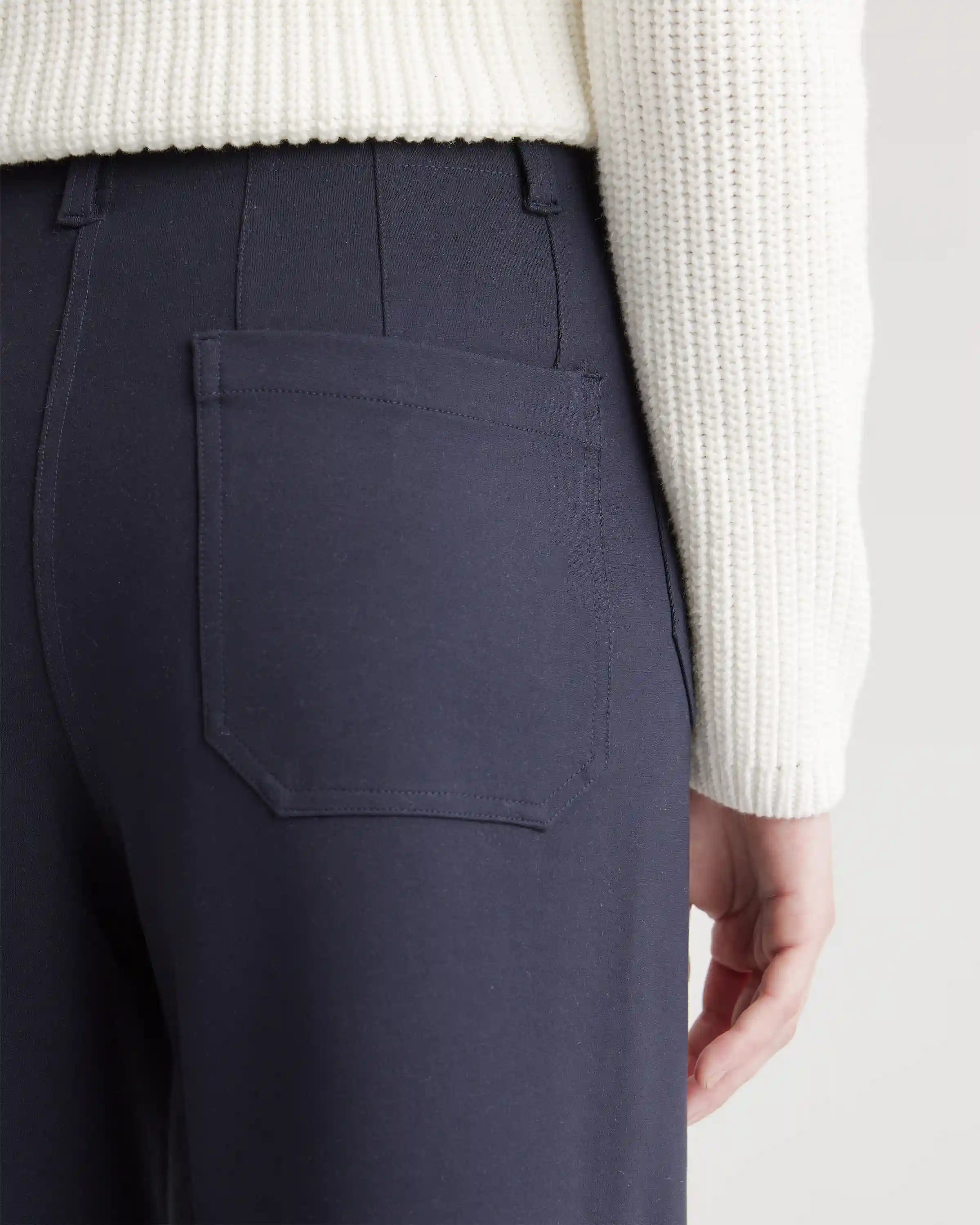 Ultra-Stretch Ponte Cropped Wide Leg Pant