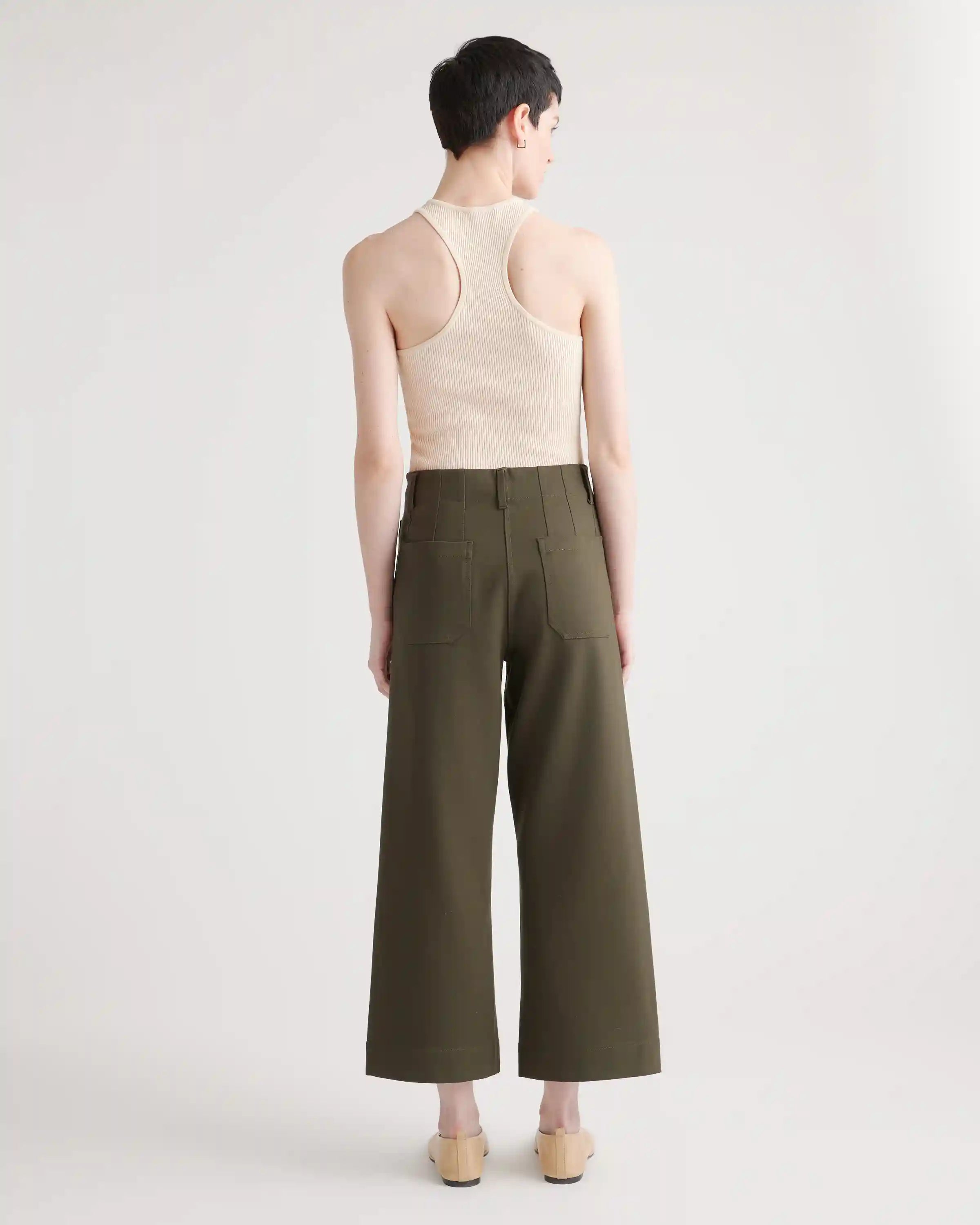 Ultra-Stretch Ponte Cropped Wide Leg Pant