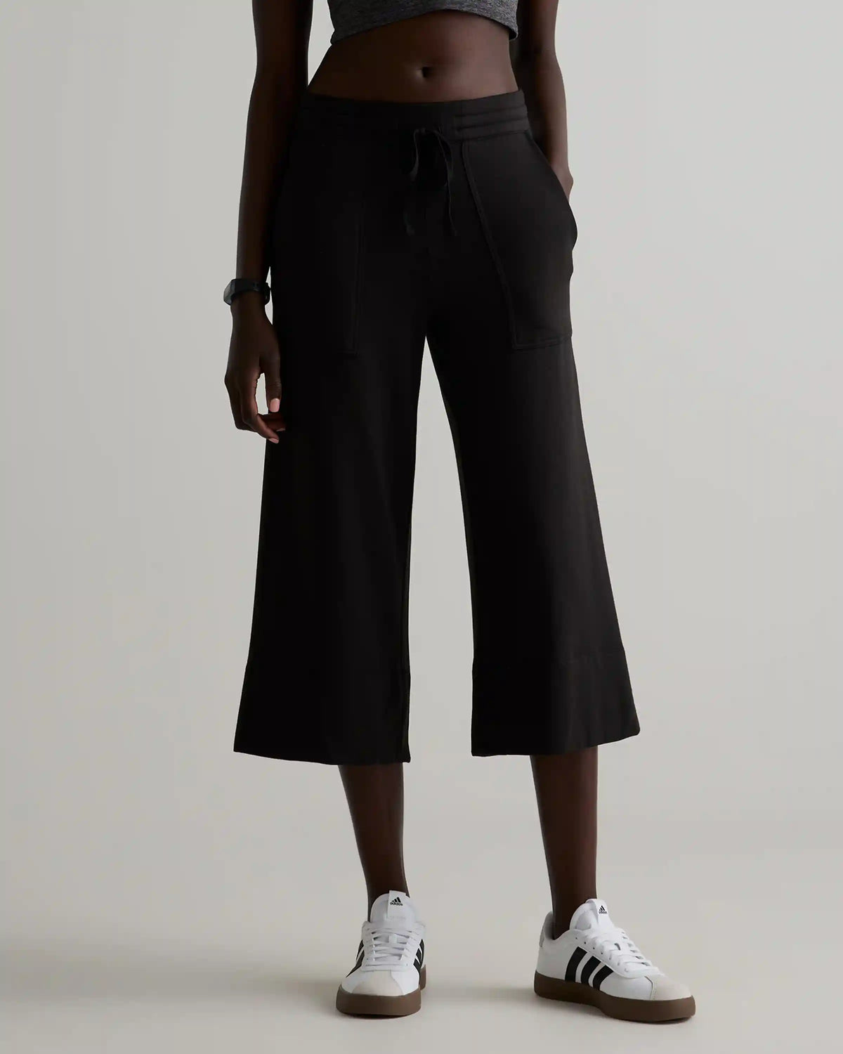 SuperSoft Fleece Cropped Wide Leg Pants