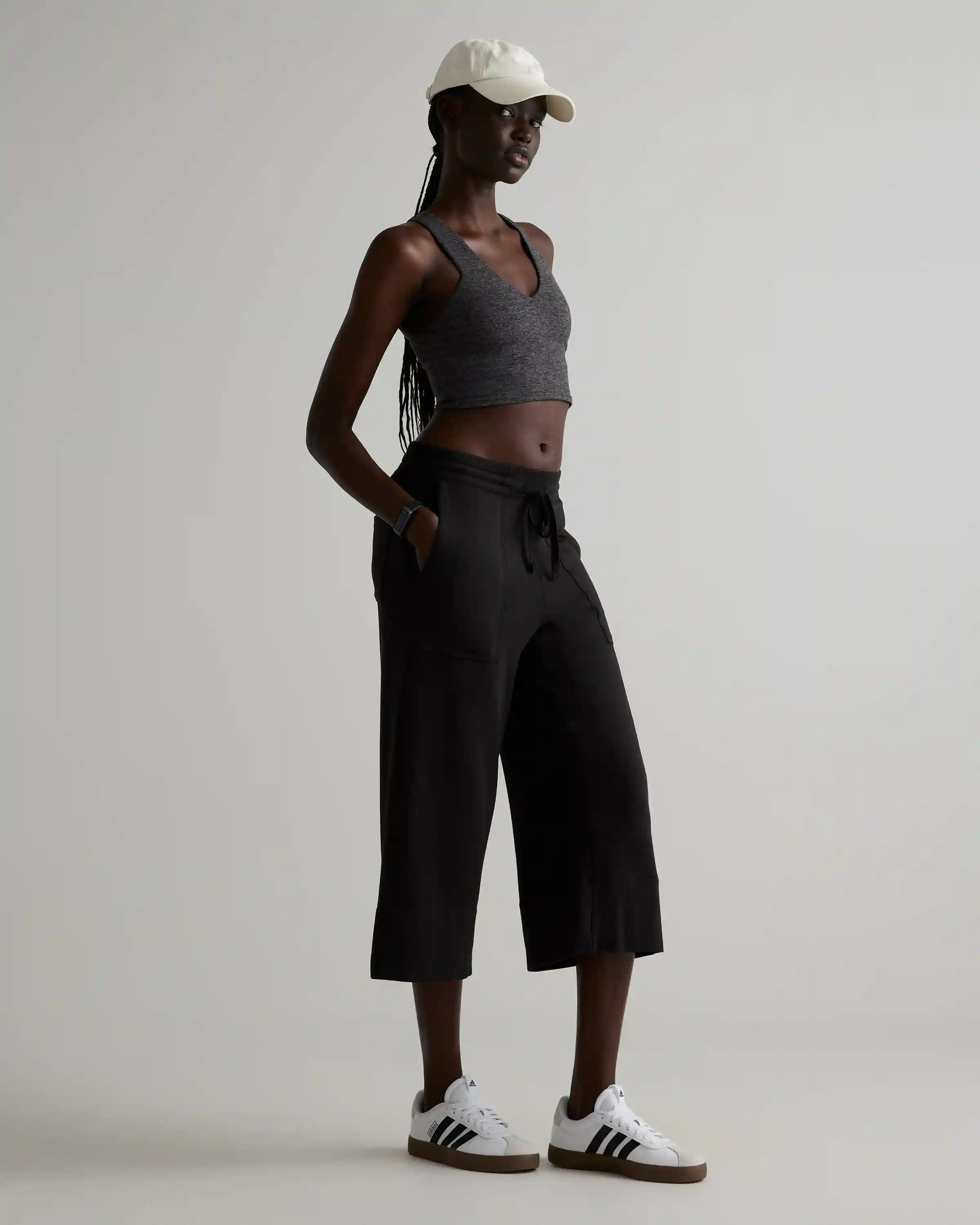 SuperSoft Fleece Cropped Wide Leg Pants