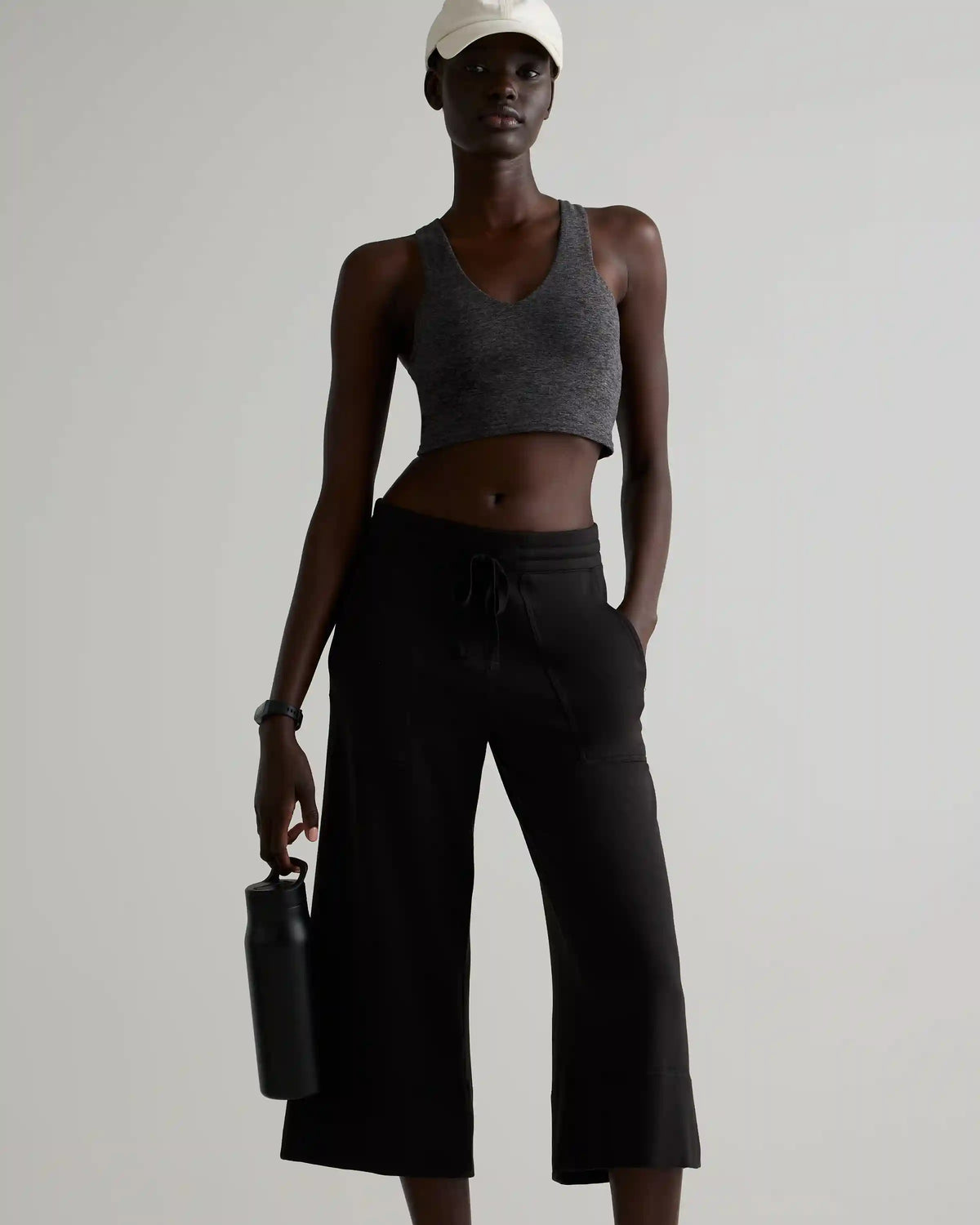 SuperSoft Fleece Cropped Wide Leg Pants