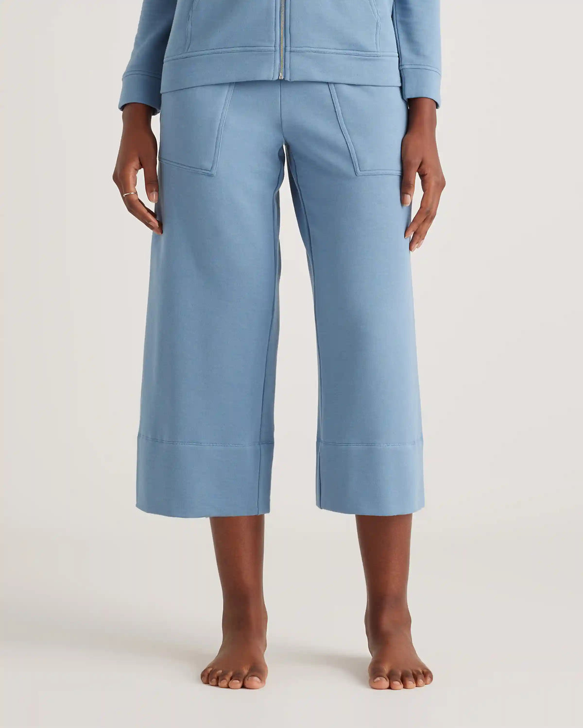 SuperSoft Fleece Cropped Wide Leg Pants