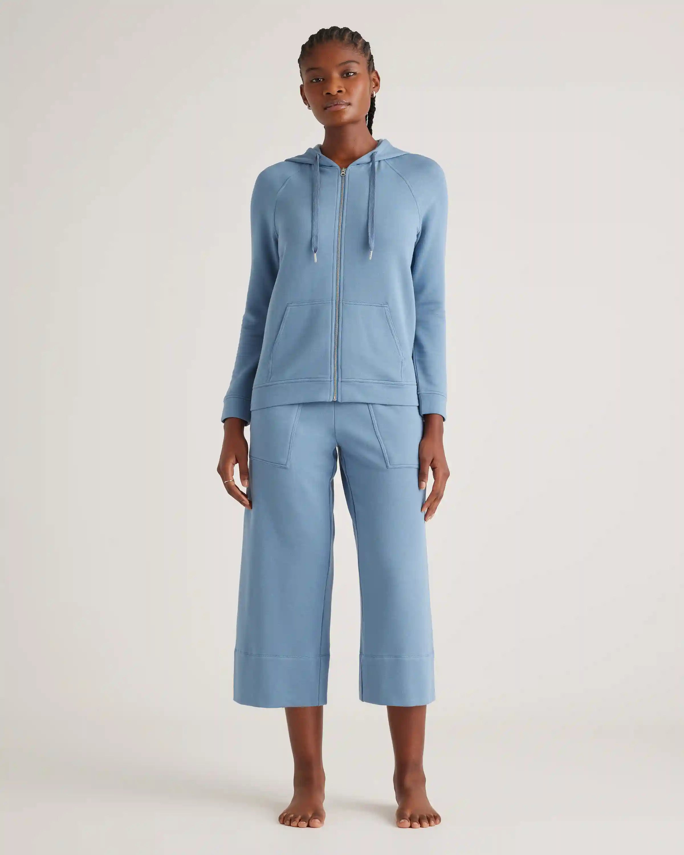 SuperSoft Fleece Cropped Wide Leg Pants