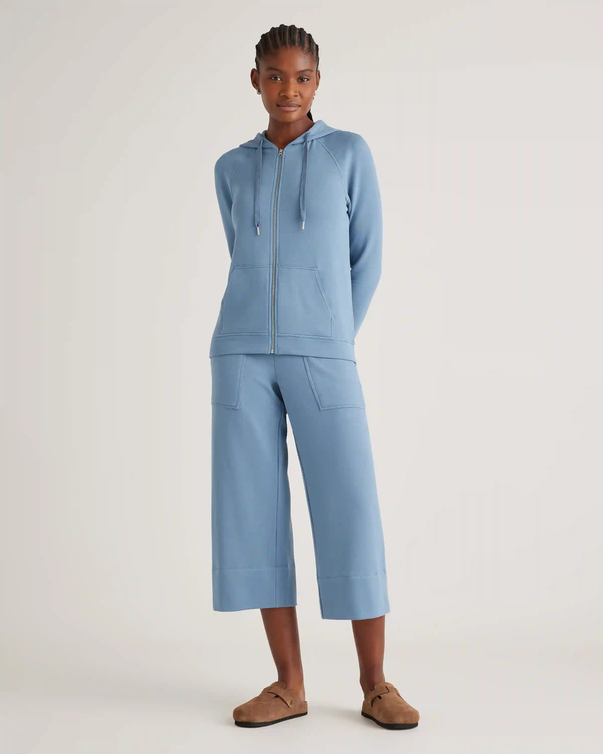 SuperSoft Fleece Cropped Wide Leg Pants