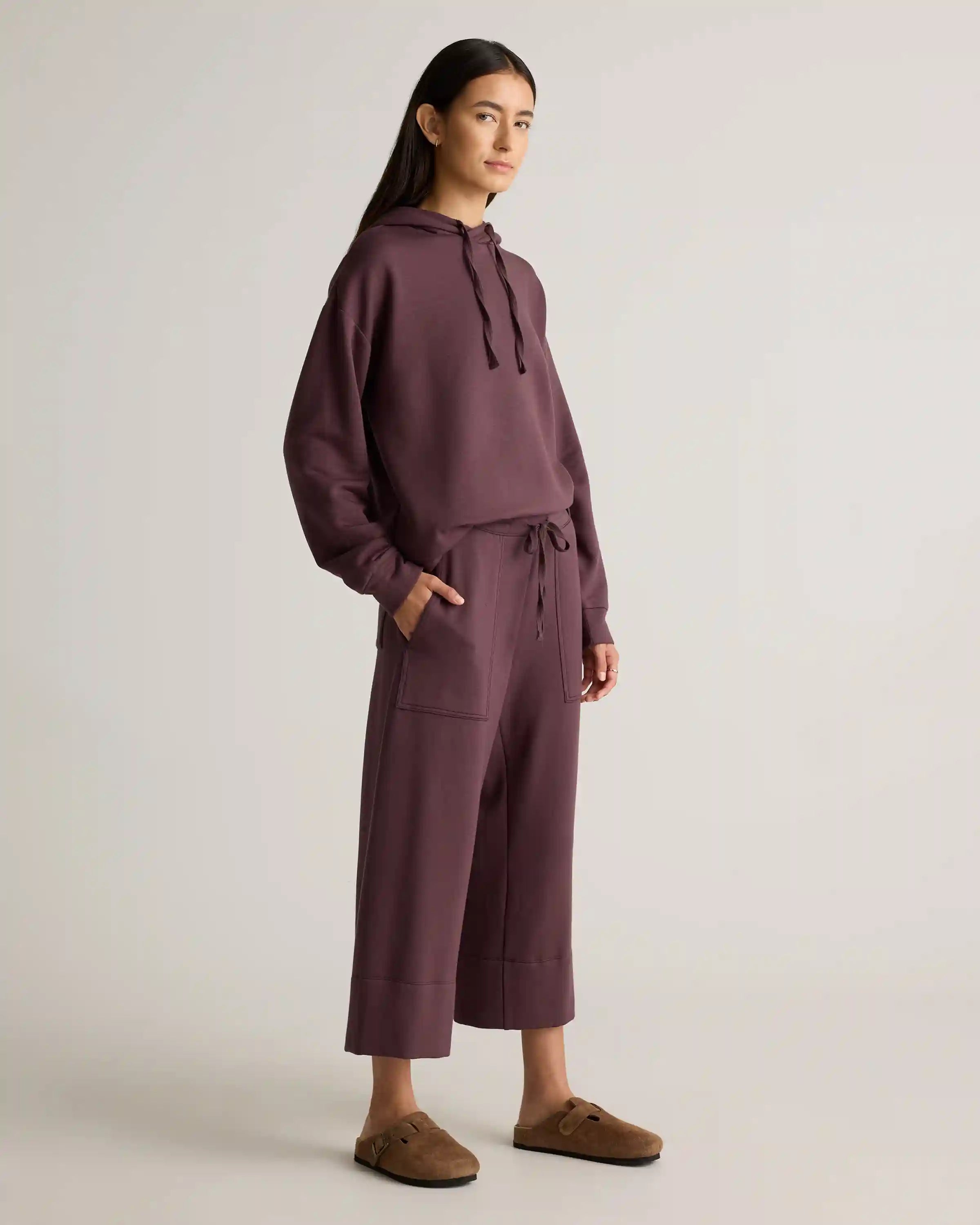 SuperSoft Fleece Cropped Wide Leg Pants