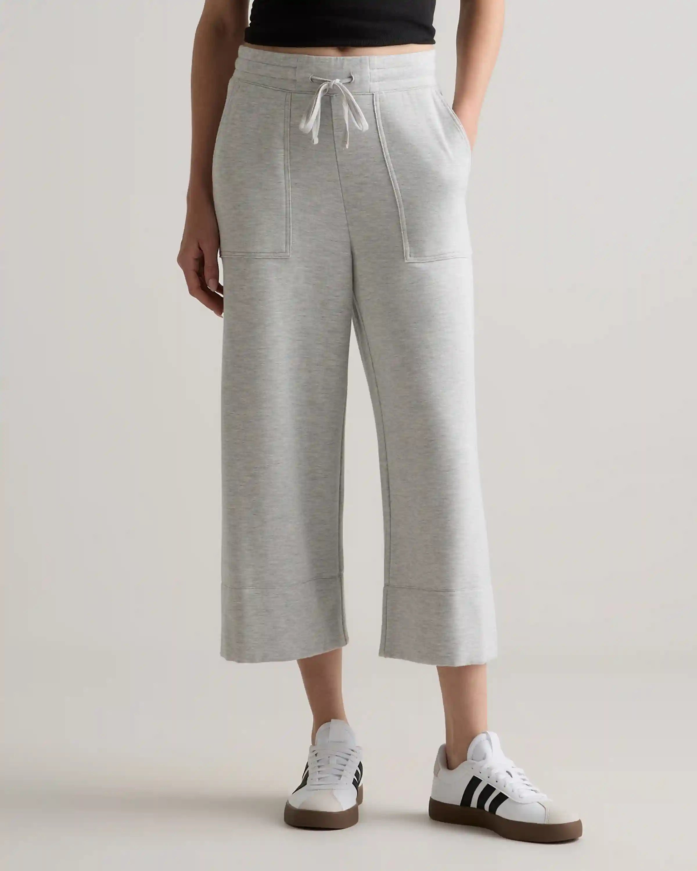 SuperSoft Fleece Cropped Wide Leg Pants