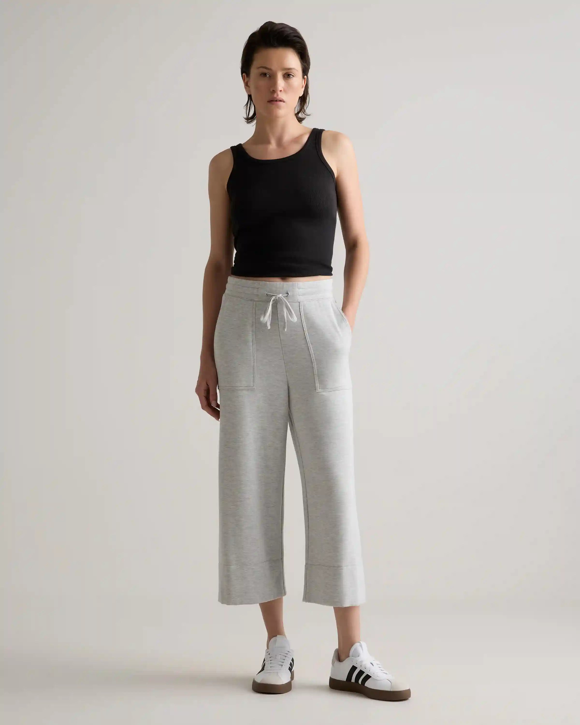 SuperSoft Fleece Cropped Wide Leg Pants