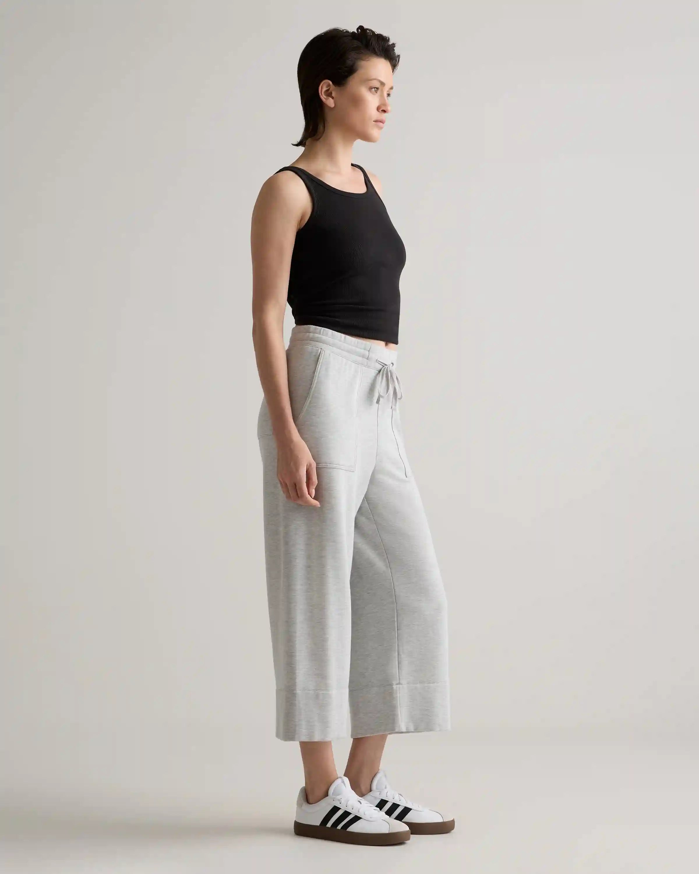 SuperSoft Fleece Cropped Wide Leg Pants