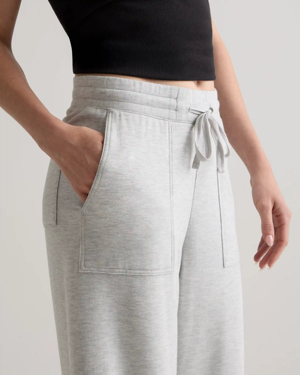 SuperSoft Fleece Cropped Wide Leg Pants