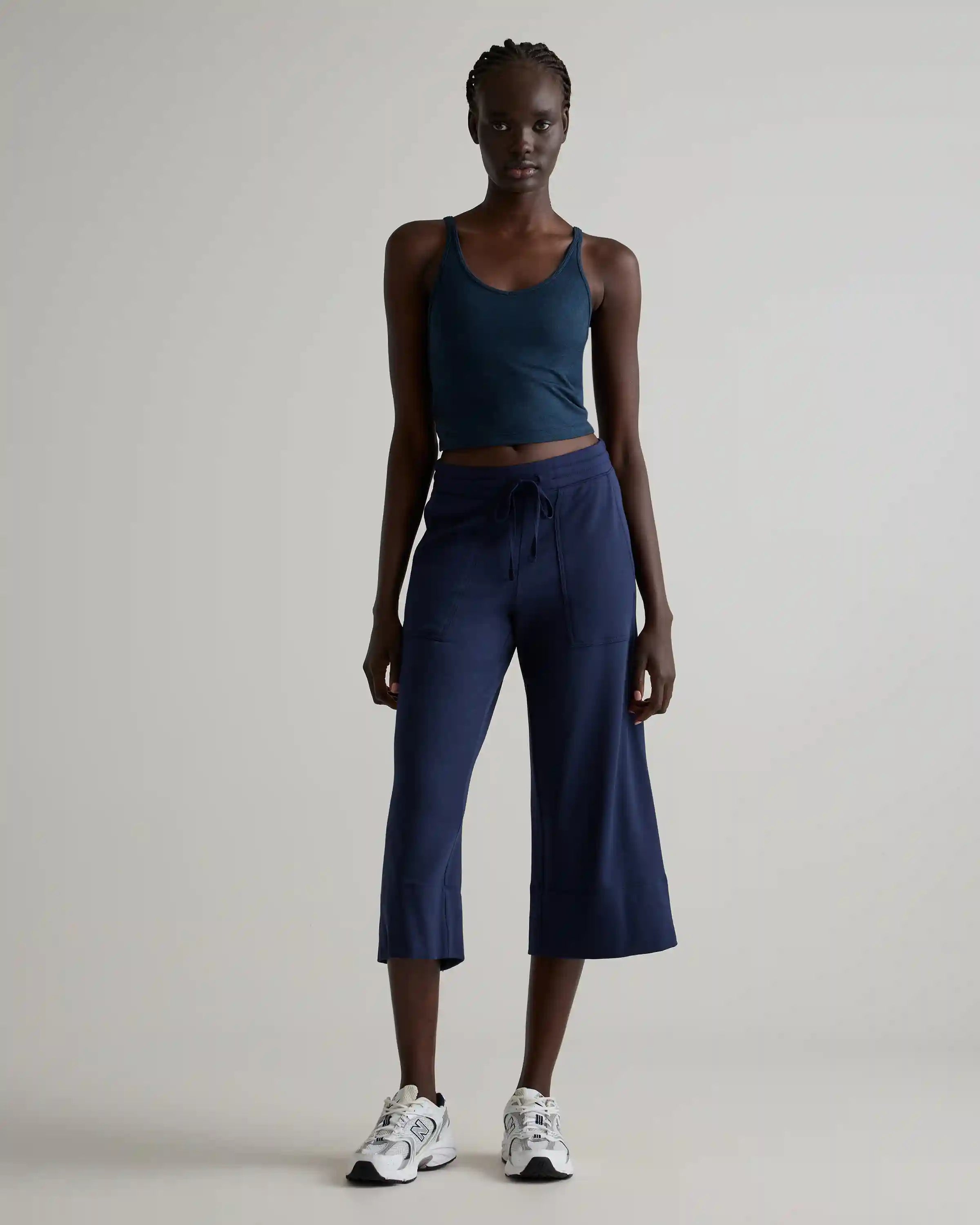 SuperSoft Fleece Cropped Wide Leg Pants