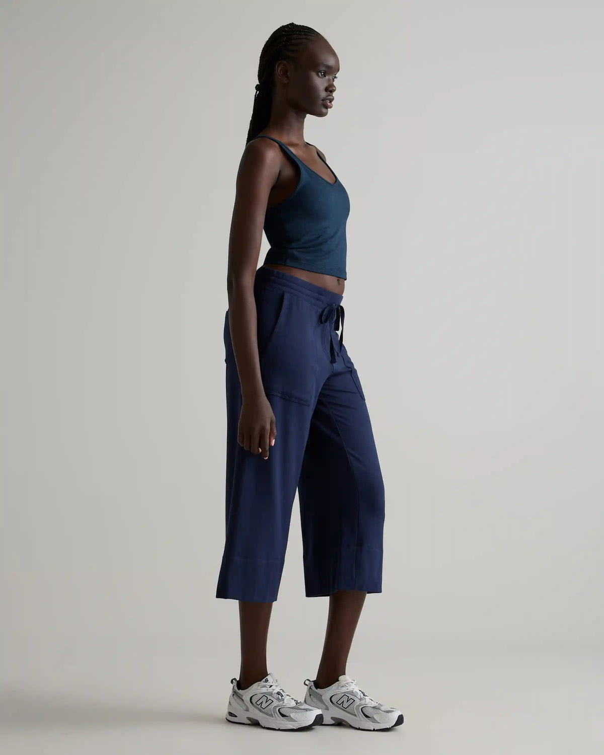 SuperSoft Fleece Cropped Wide Leg Pants