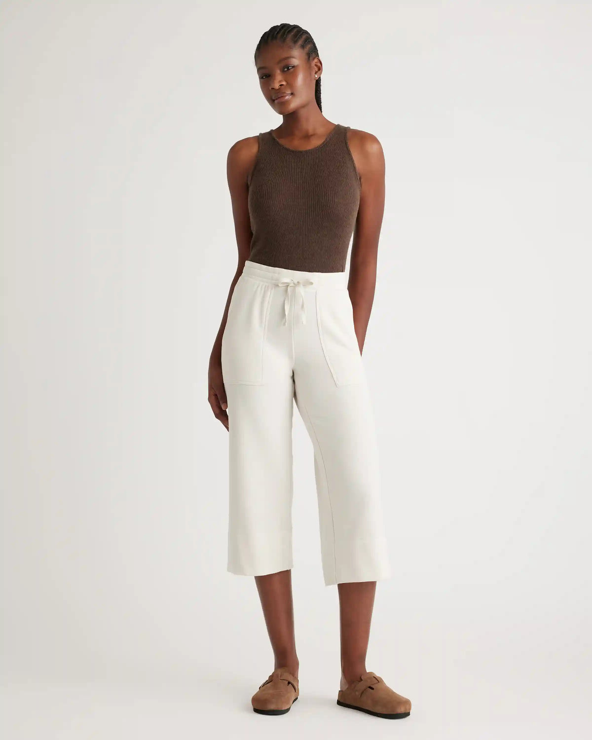 SuperSoft Fleece Cropped Wide Leg Pants