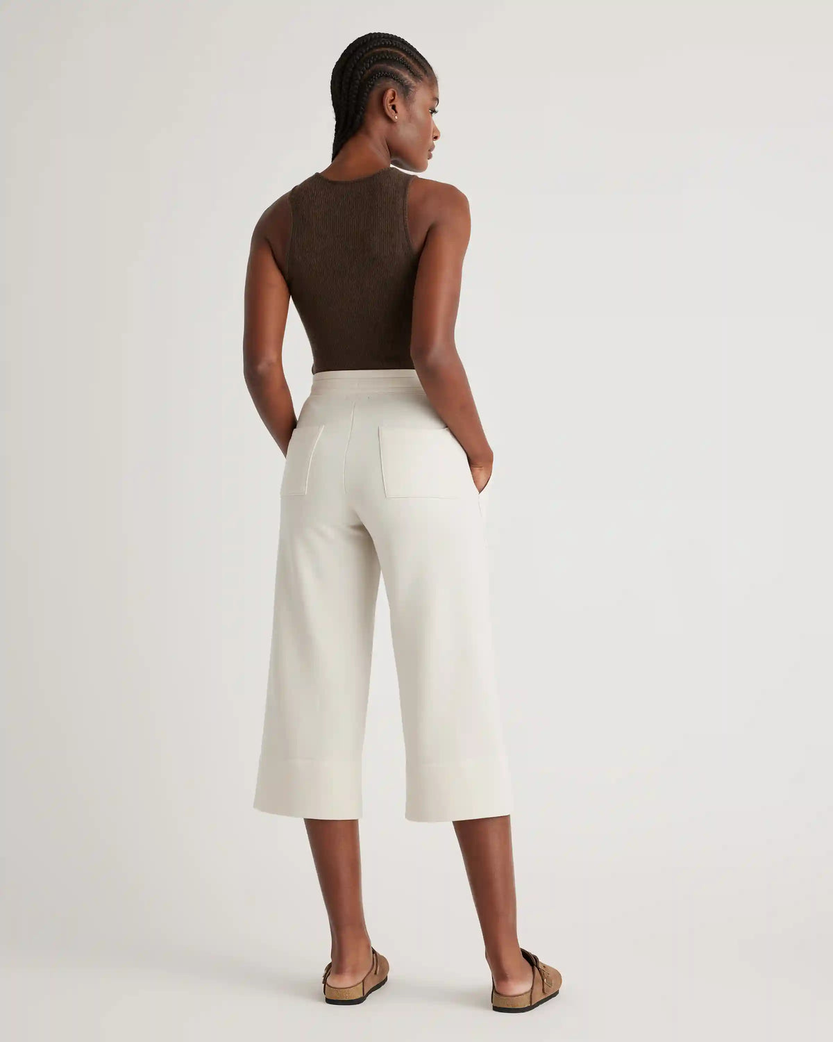SuperSoft Fleece Cropped Wide Leg Pants