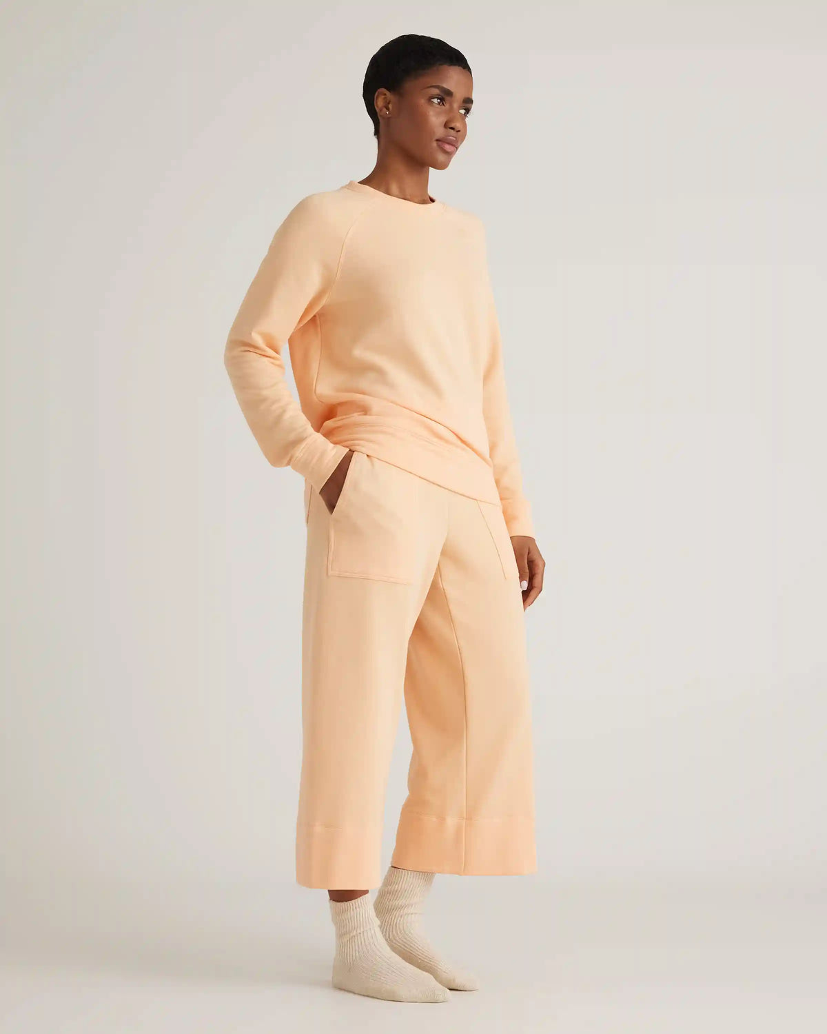 SuperSoft Fleece Cropped Wide Leg Pants